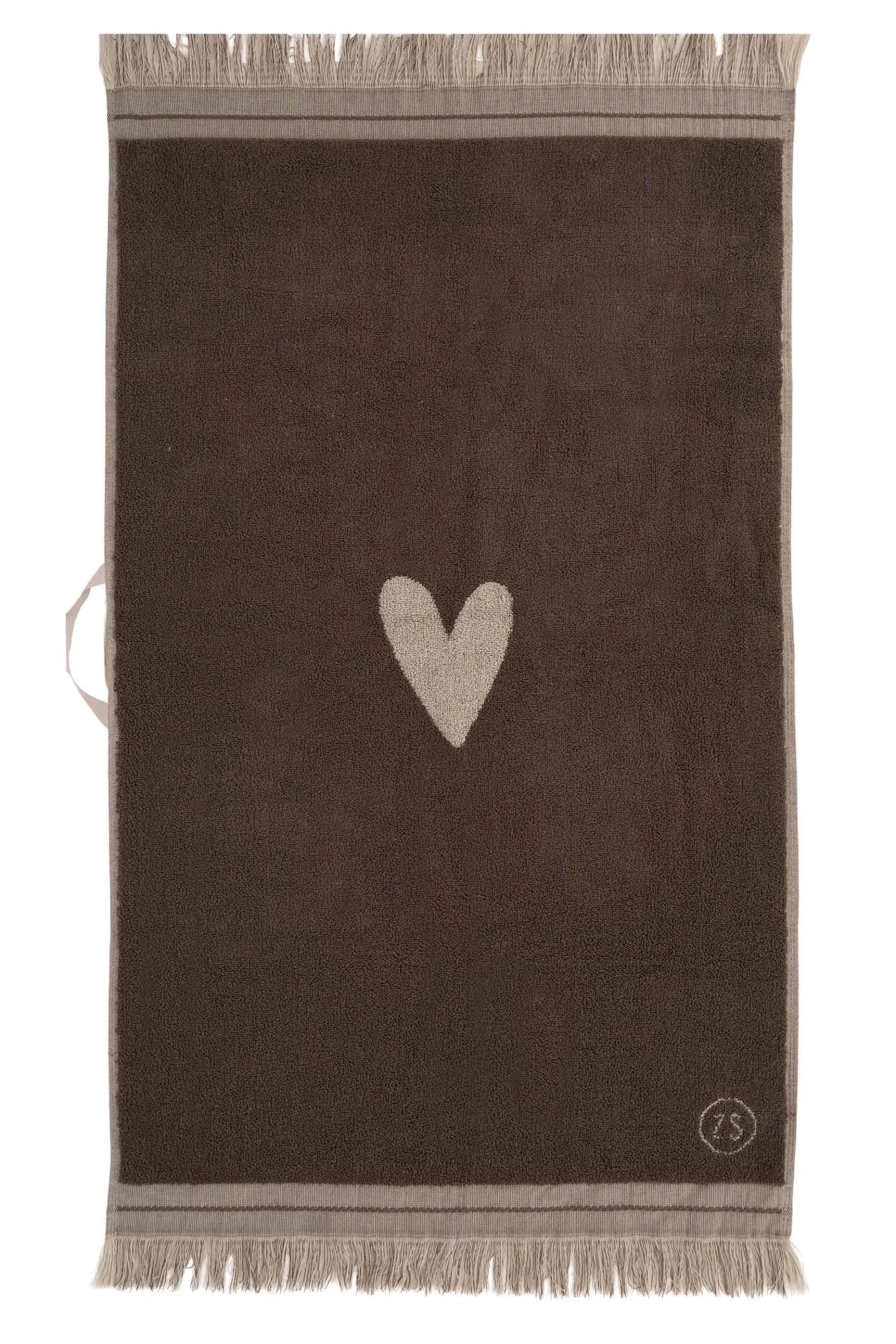 zusss badhanddoek hartje zand/leem