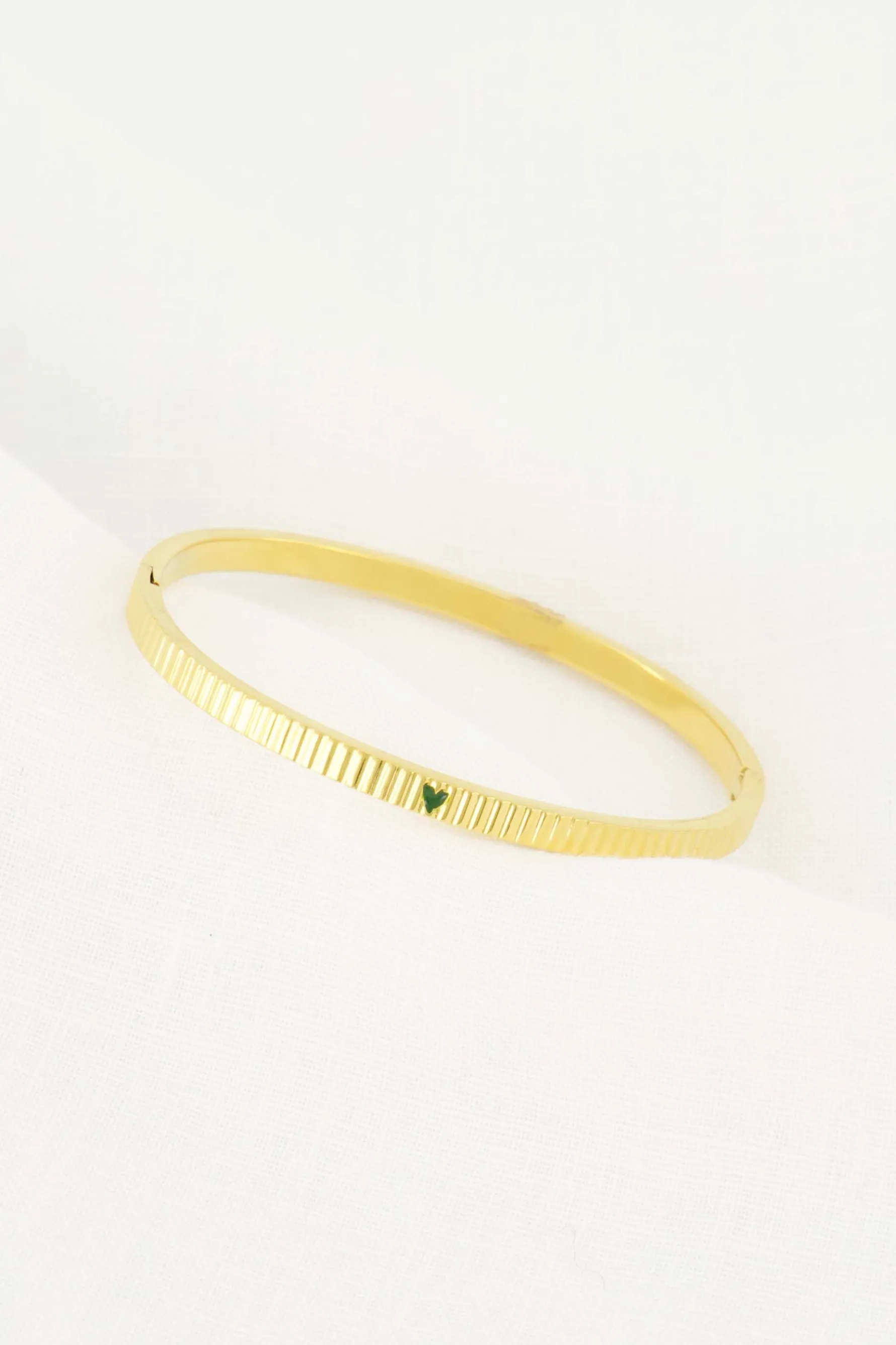 zusss bangle armband met hartje donkergroen
