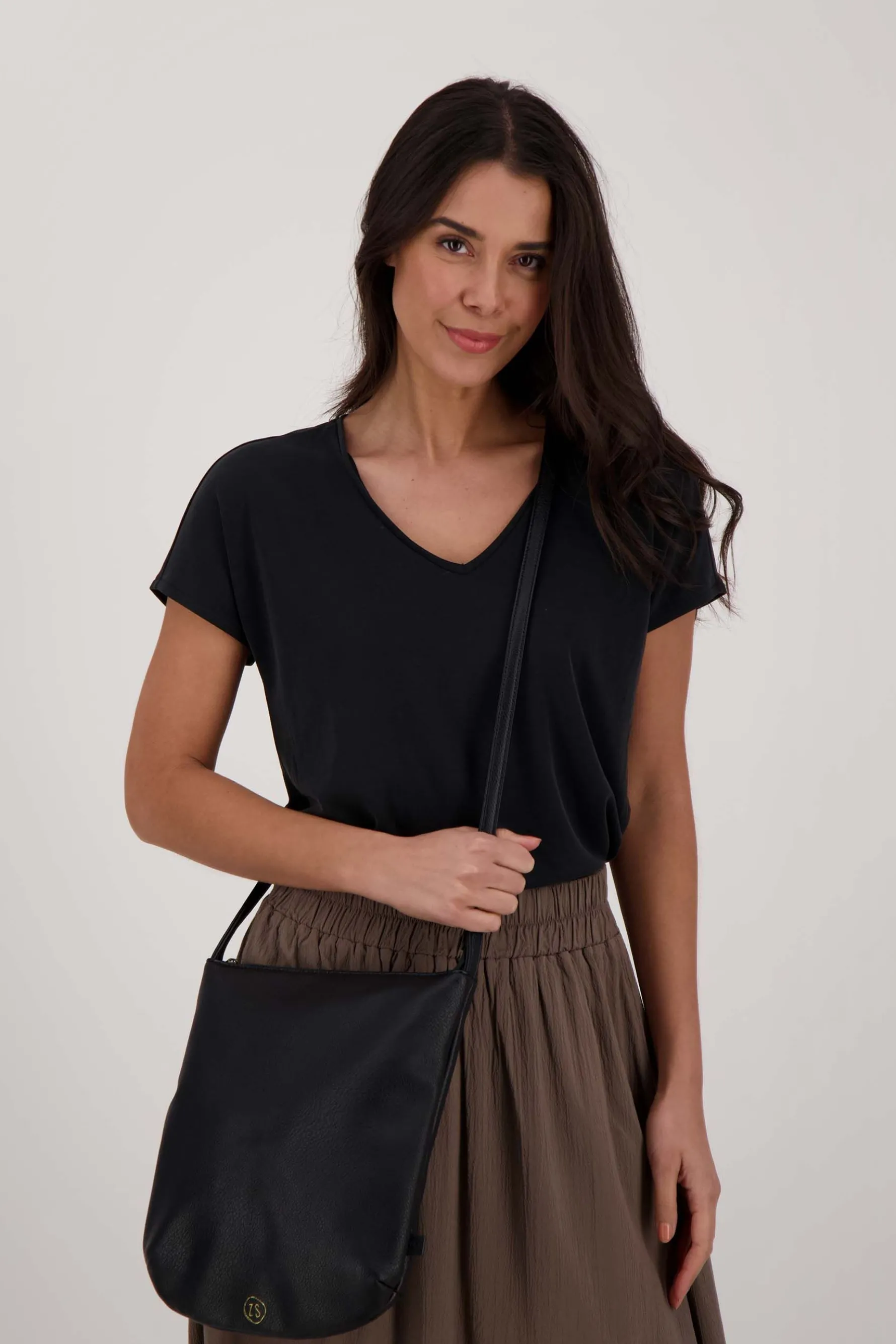 zusss basic schoudertas zwart