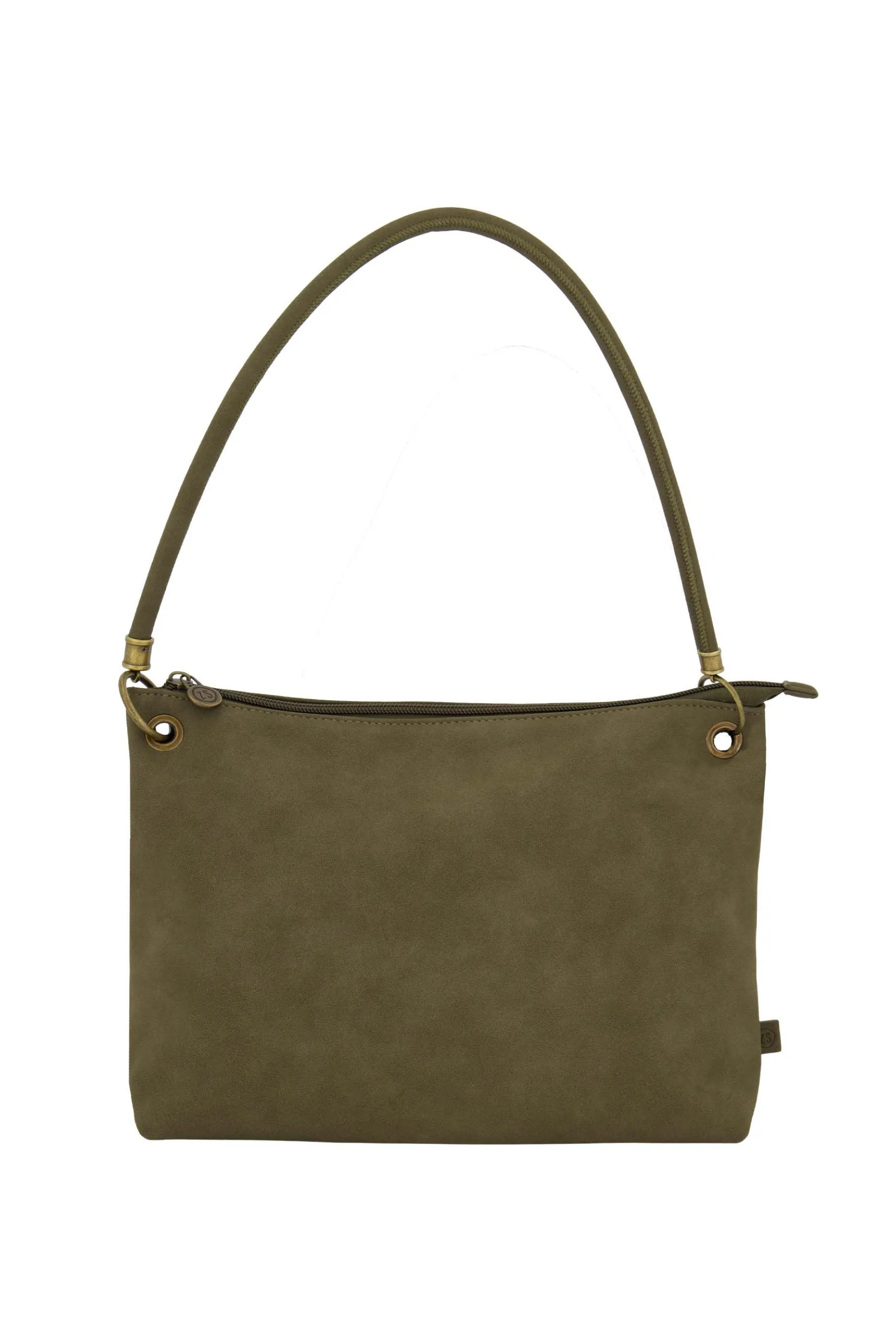 zusss basic schoudertas met hengsel M donkergroen