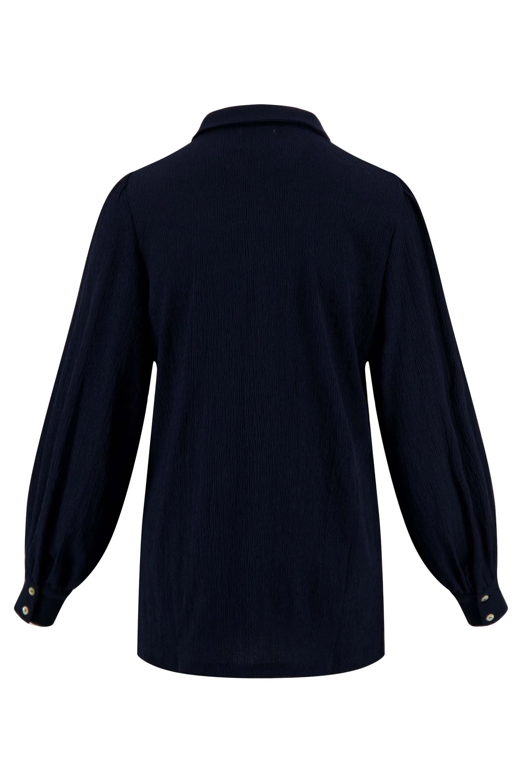 zusss blouse in crinkle stof donkerblauw