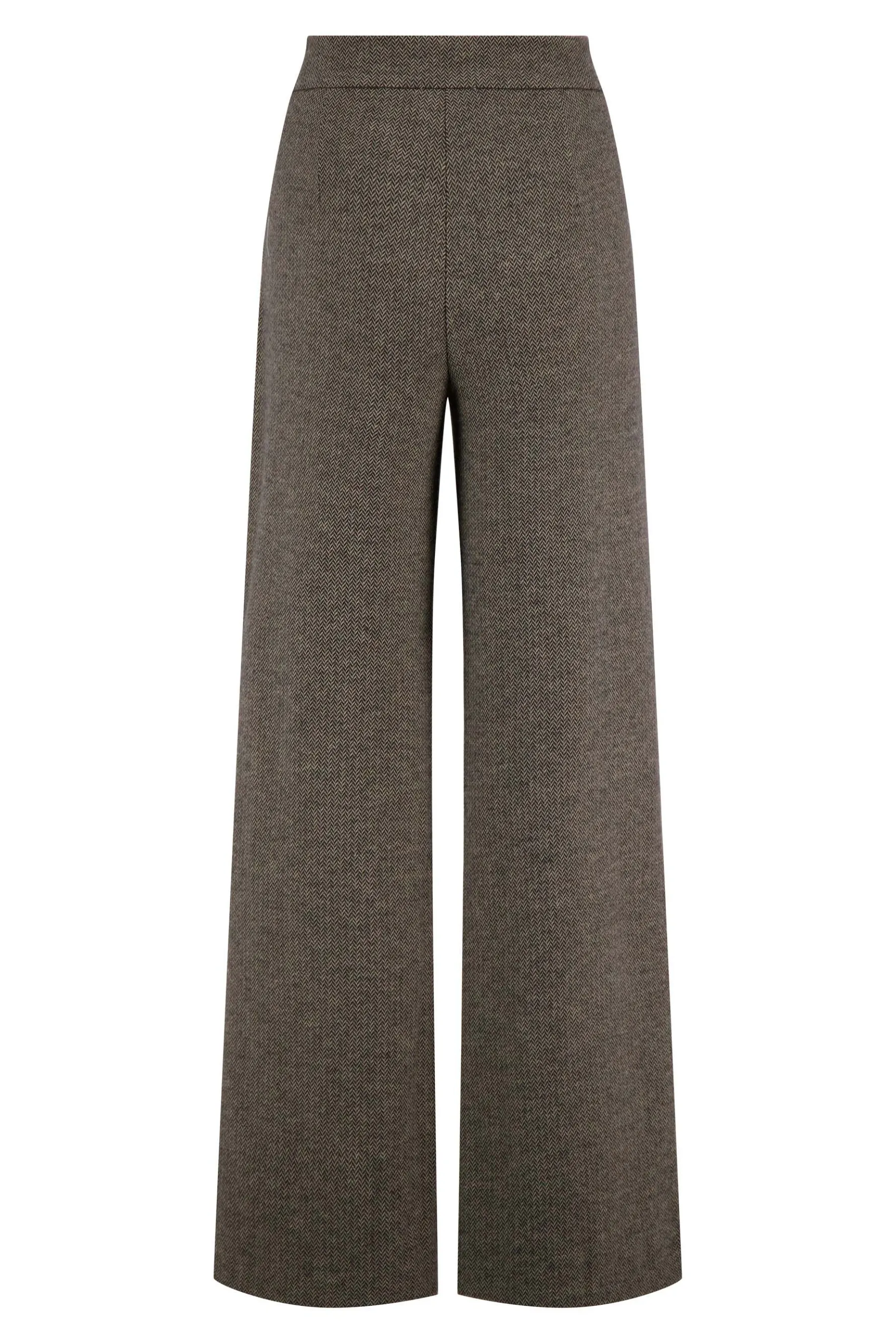 zusss broek met visgraat structuur grijs