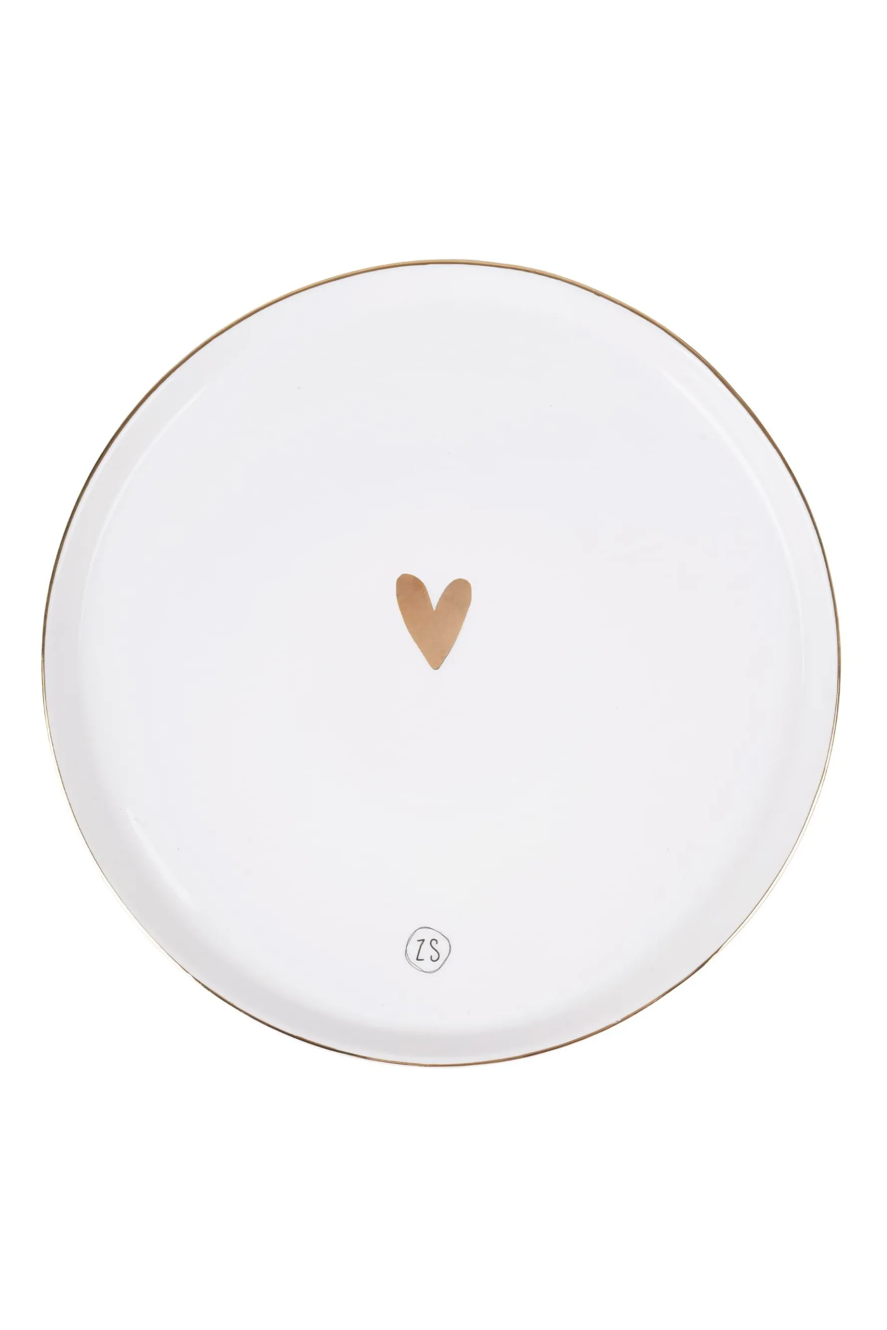 zusss dinerbord goud hartje wit