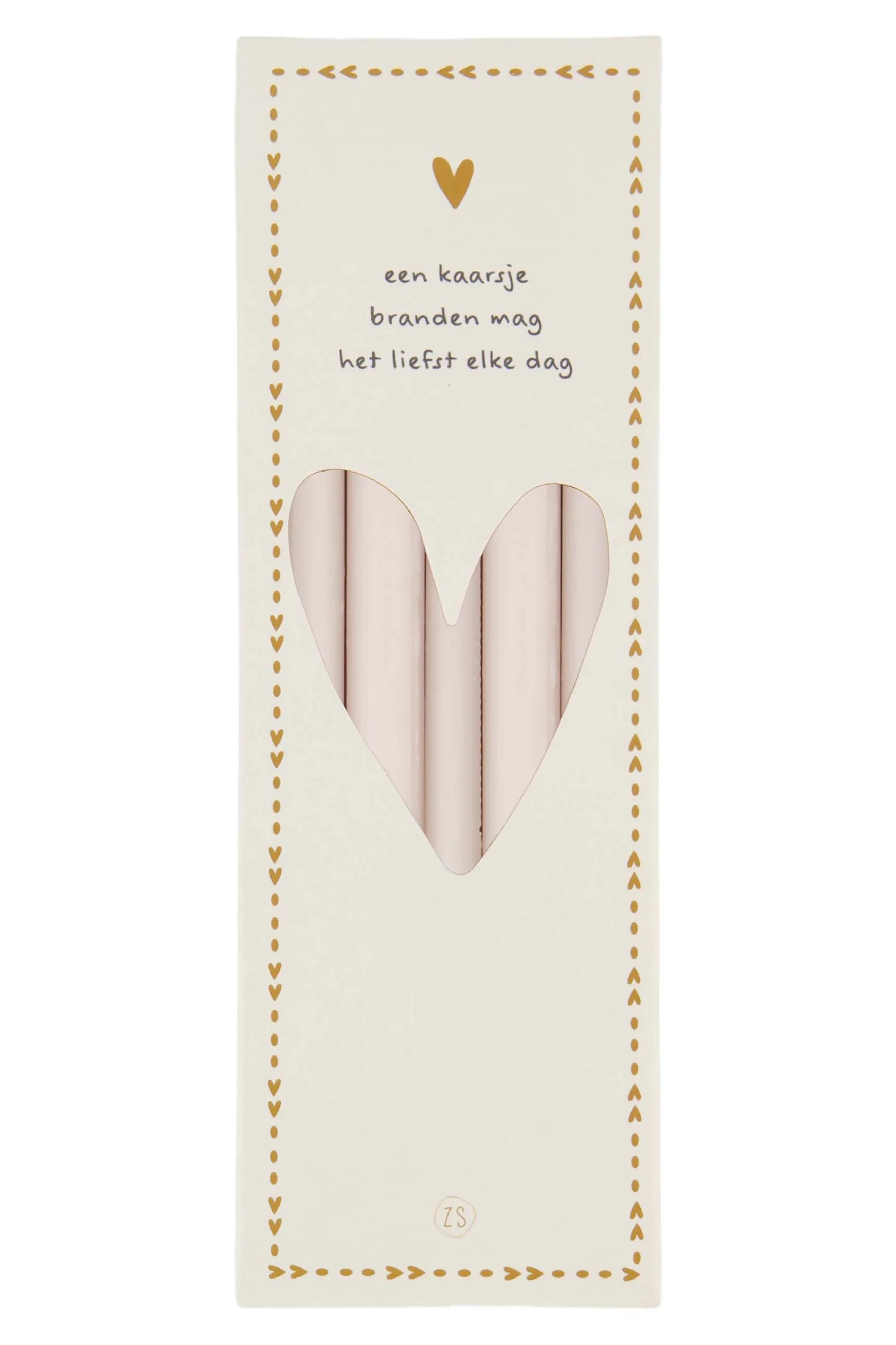 zusss doosje met 10 smalle kaarsjes 17cm off white