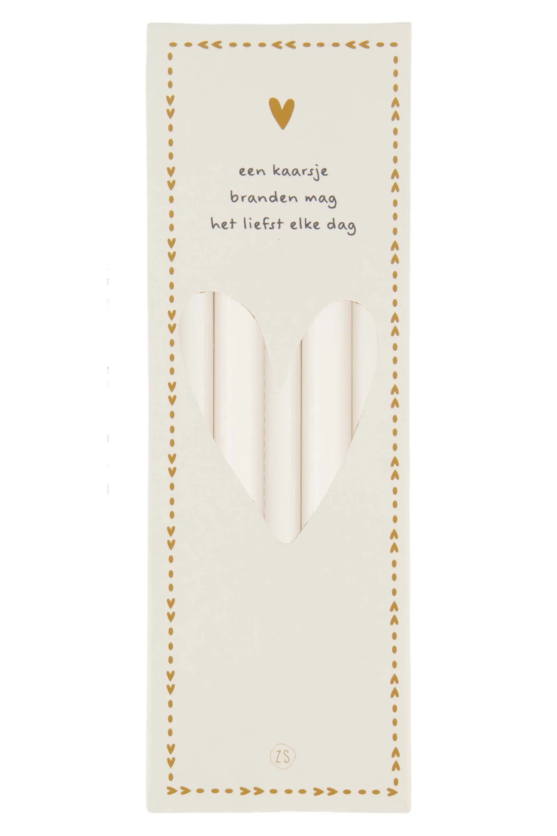 zusss doosje met 10 smalle kaarsjes 17cm off white