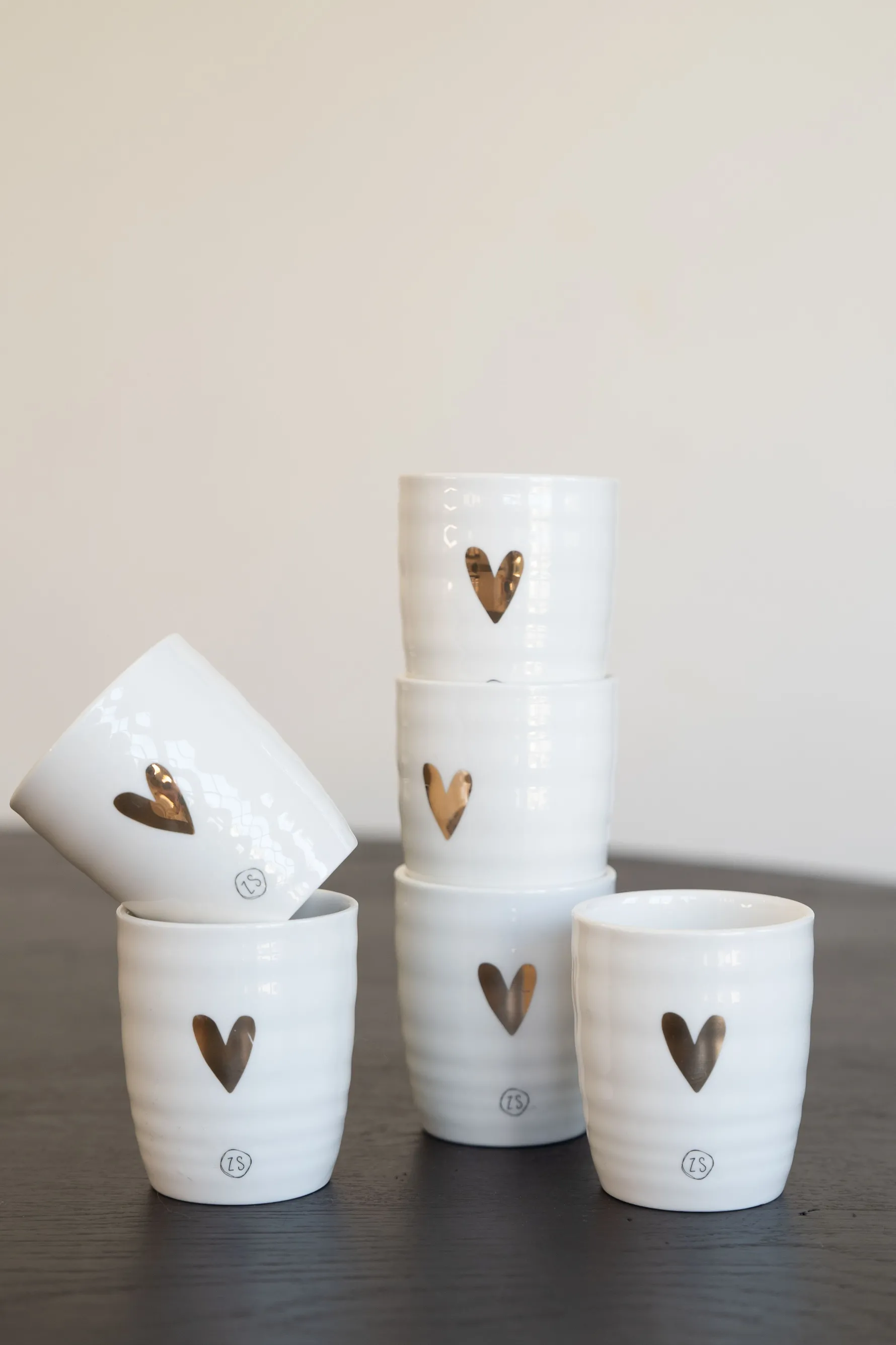 zusss espressokopje goud hartje (set van 6)