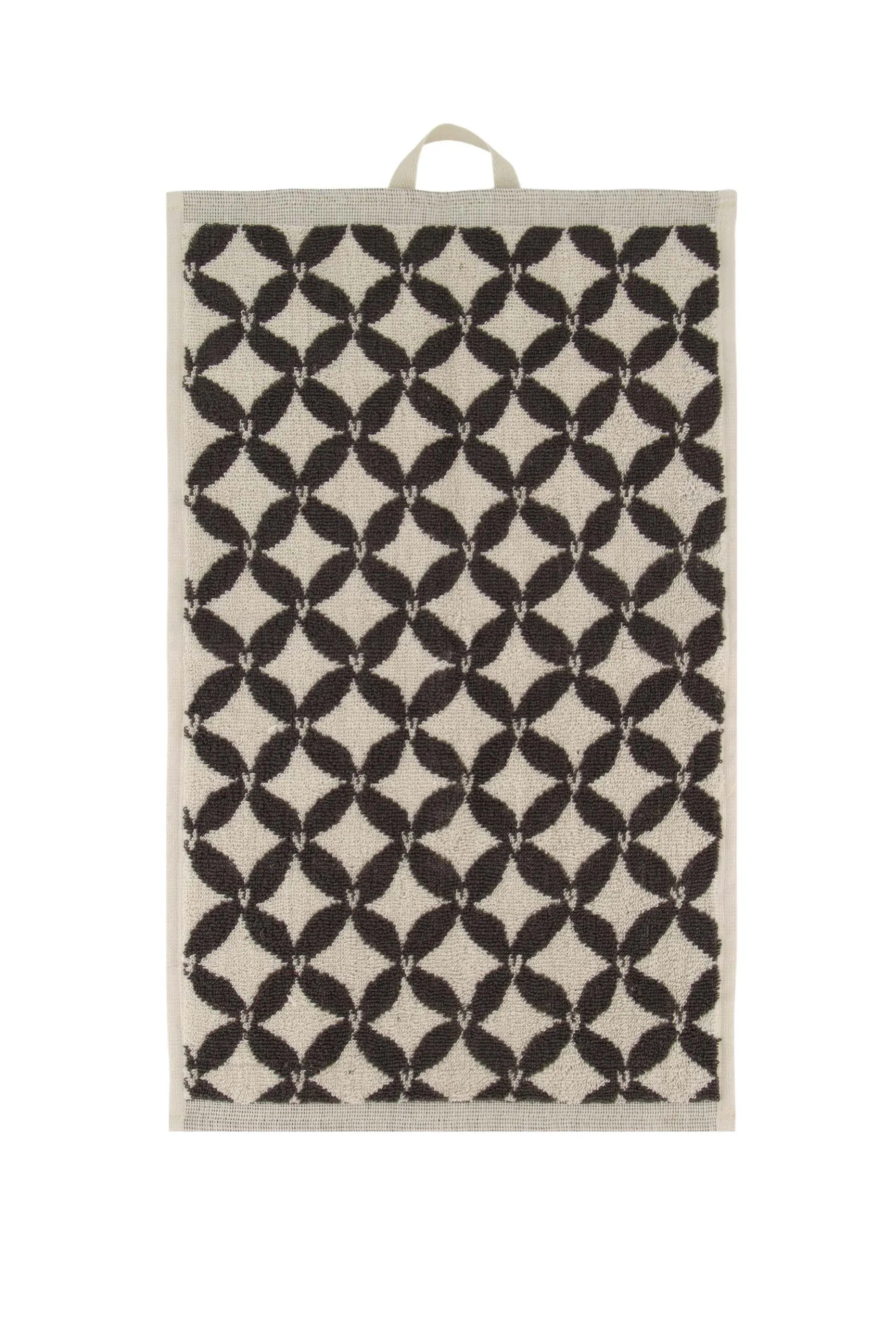 zusss gastendoekje patroon hartje zand/antraciegrijs