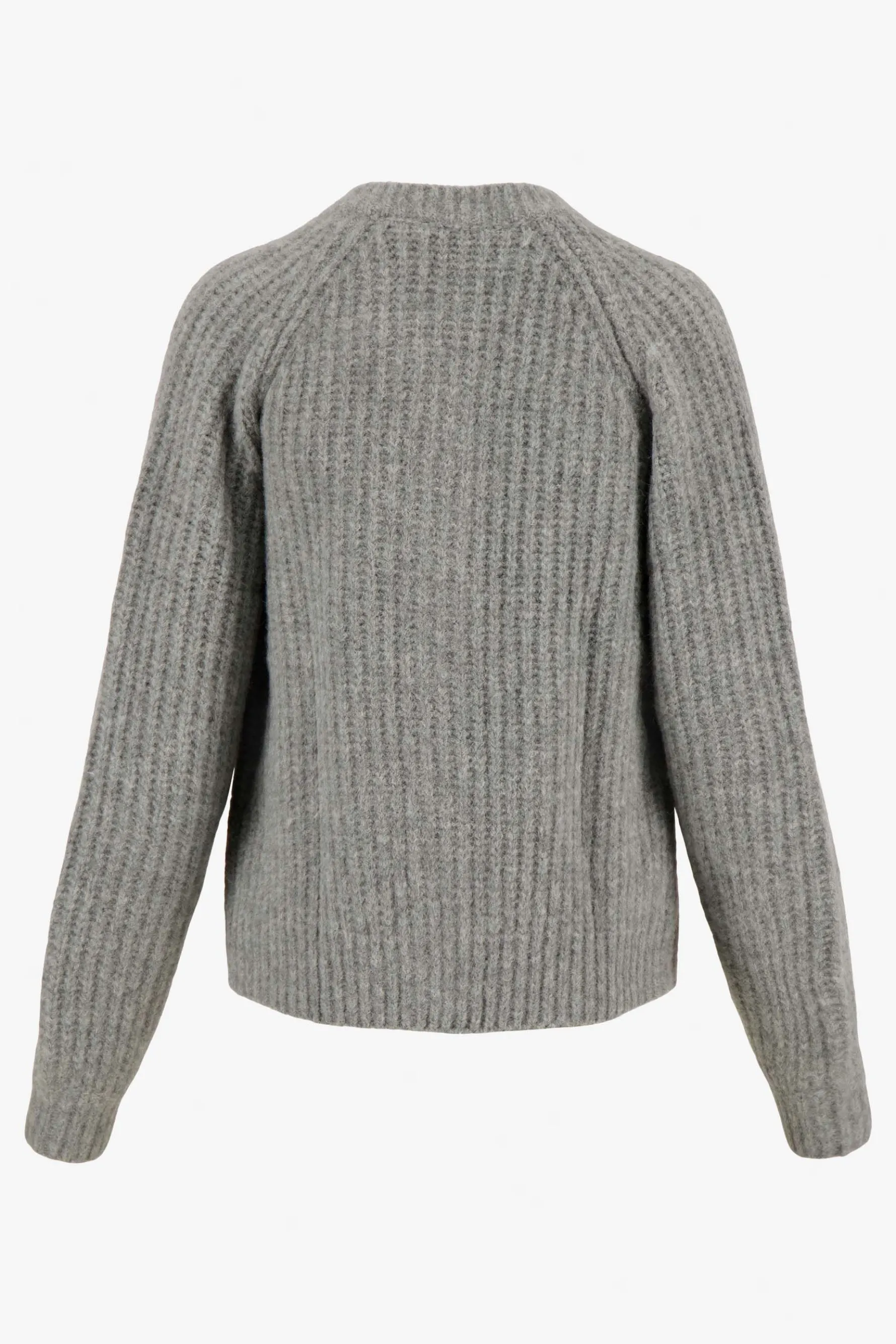 zusss gebreid vest in bomberstyle lichtgrijs