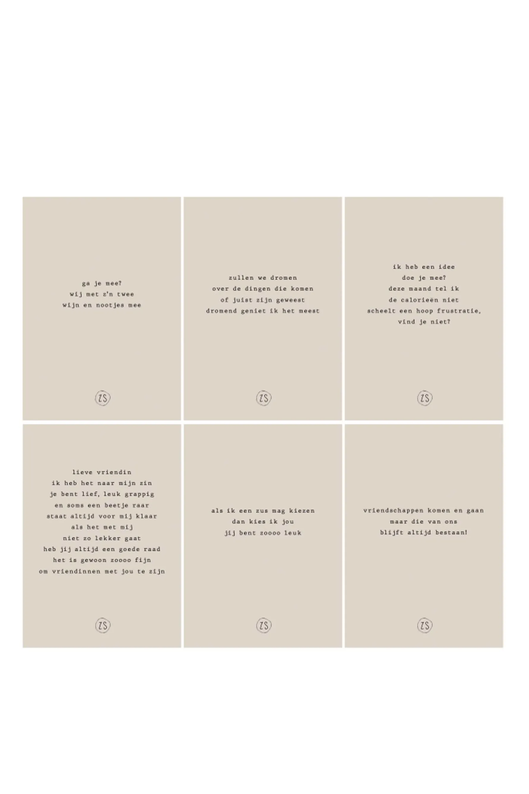 zusss gedichtenbundel vriendschap