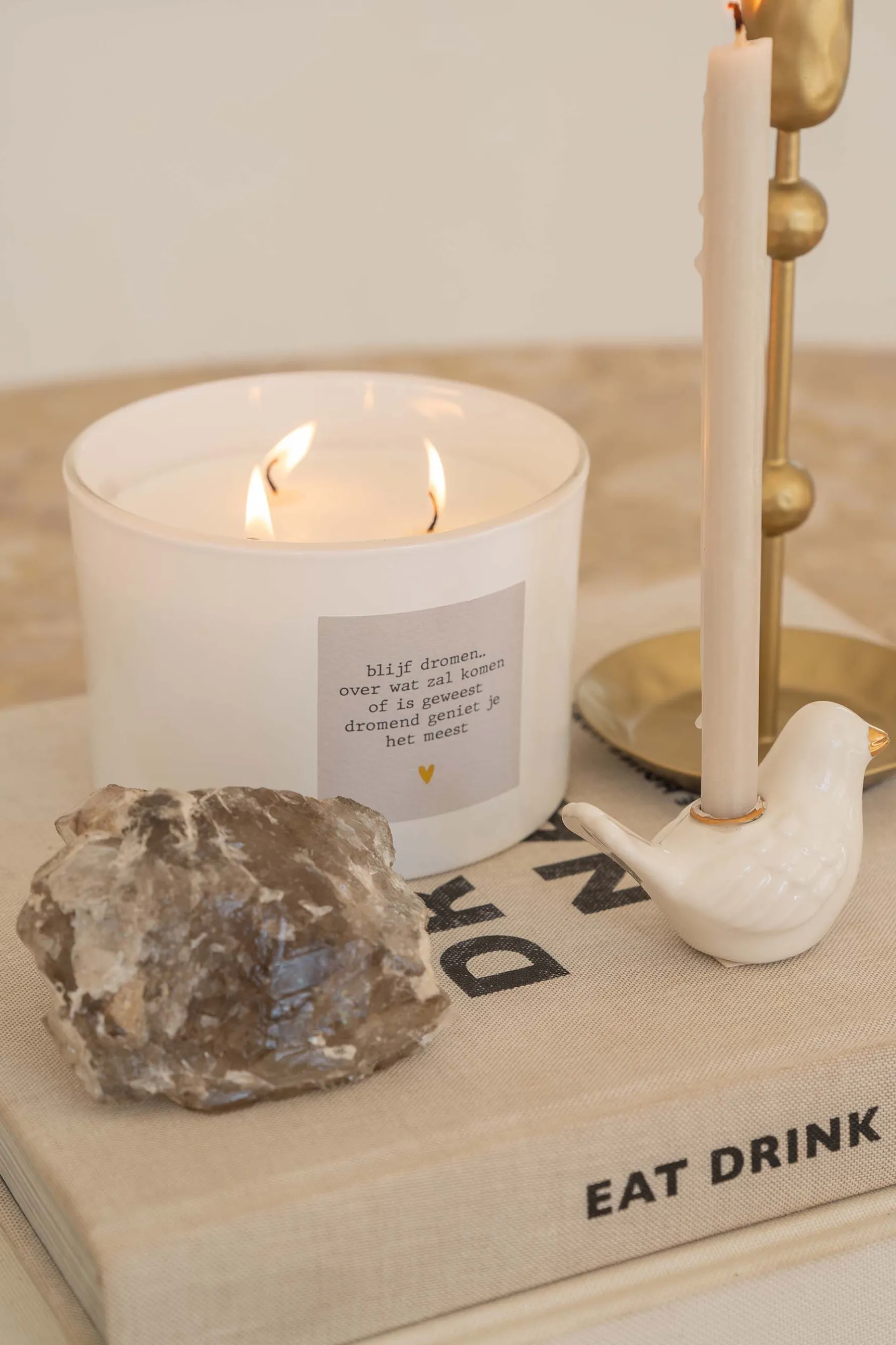 zusss geurkaars in glas gedicht blijf dromen L zand