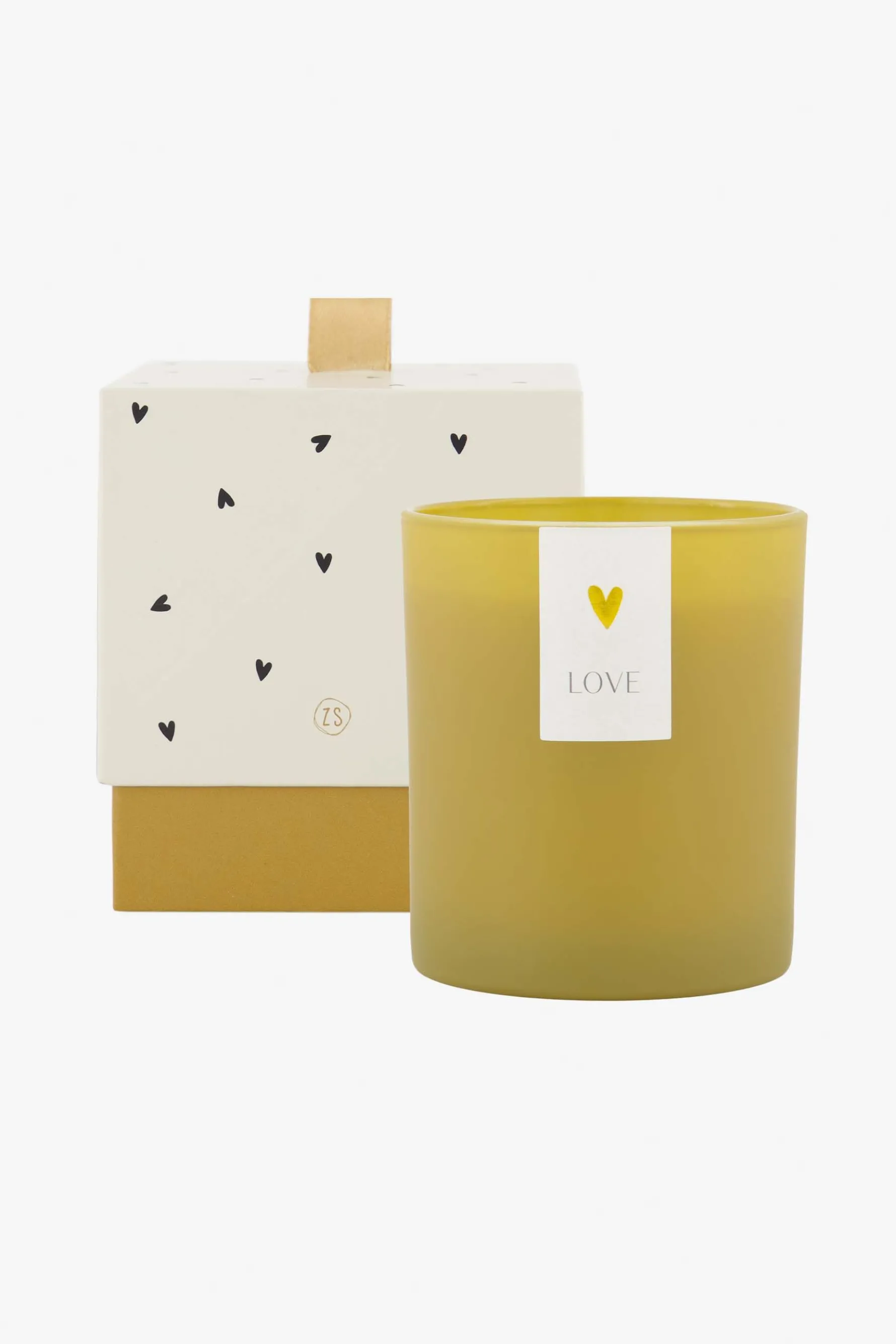 zusss geurkaars in doosje bamboe hartje oker