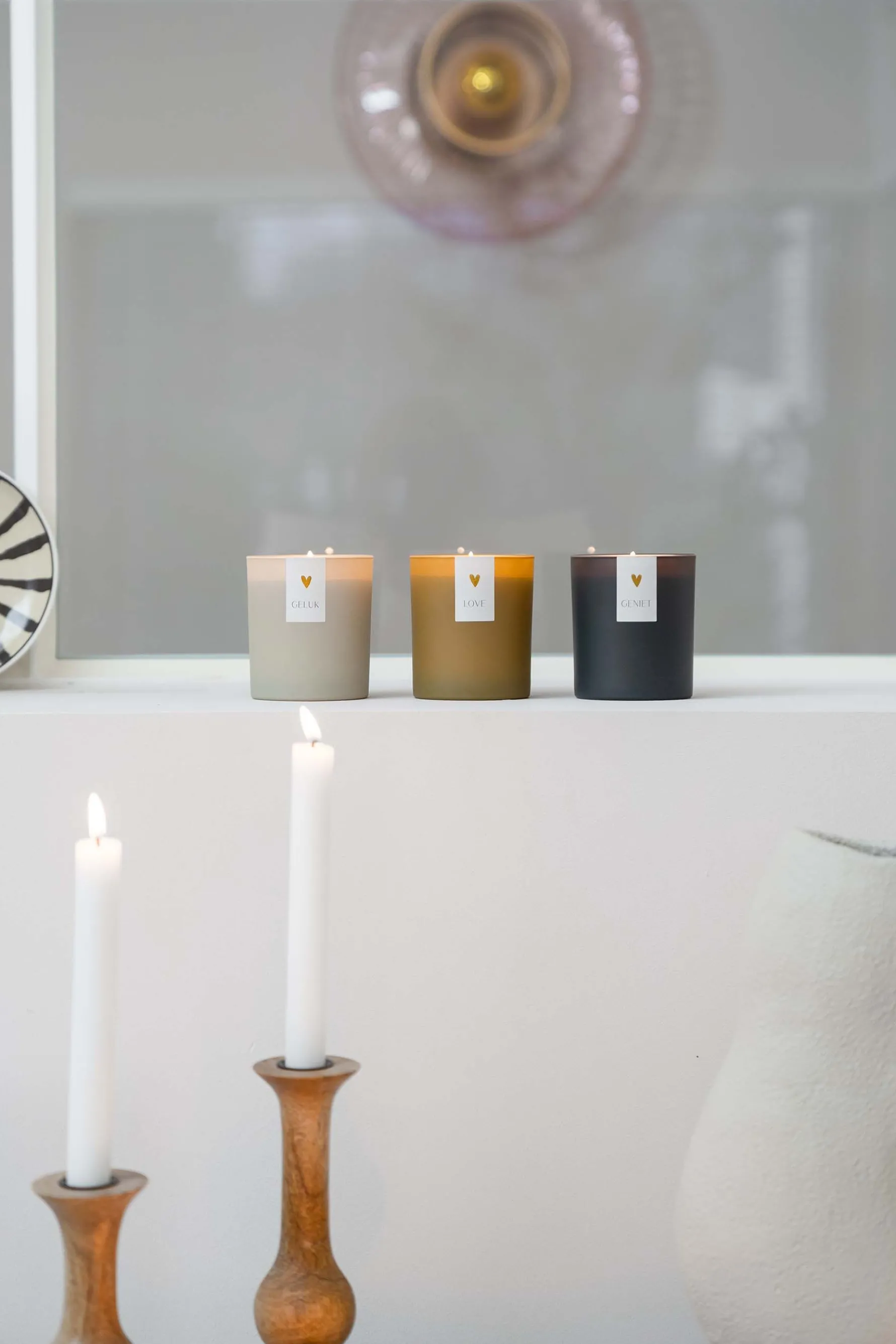 zusss geurkaars in doosje bamboe hartje oker