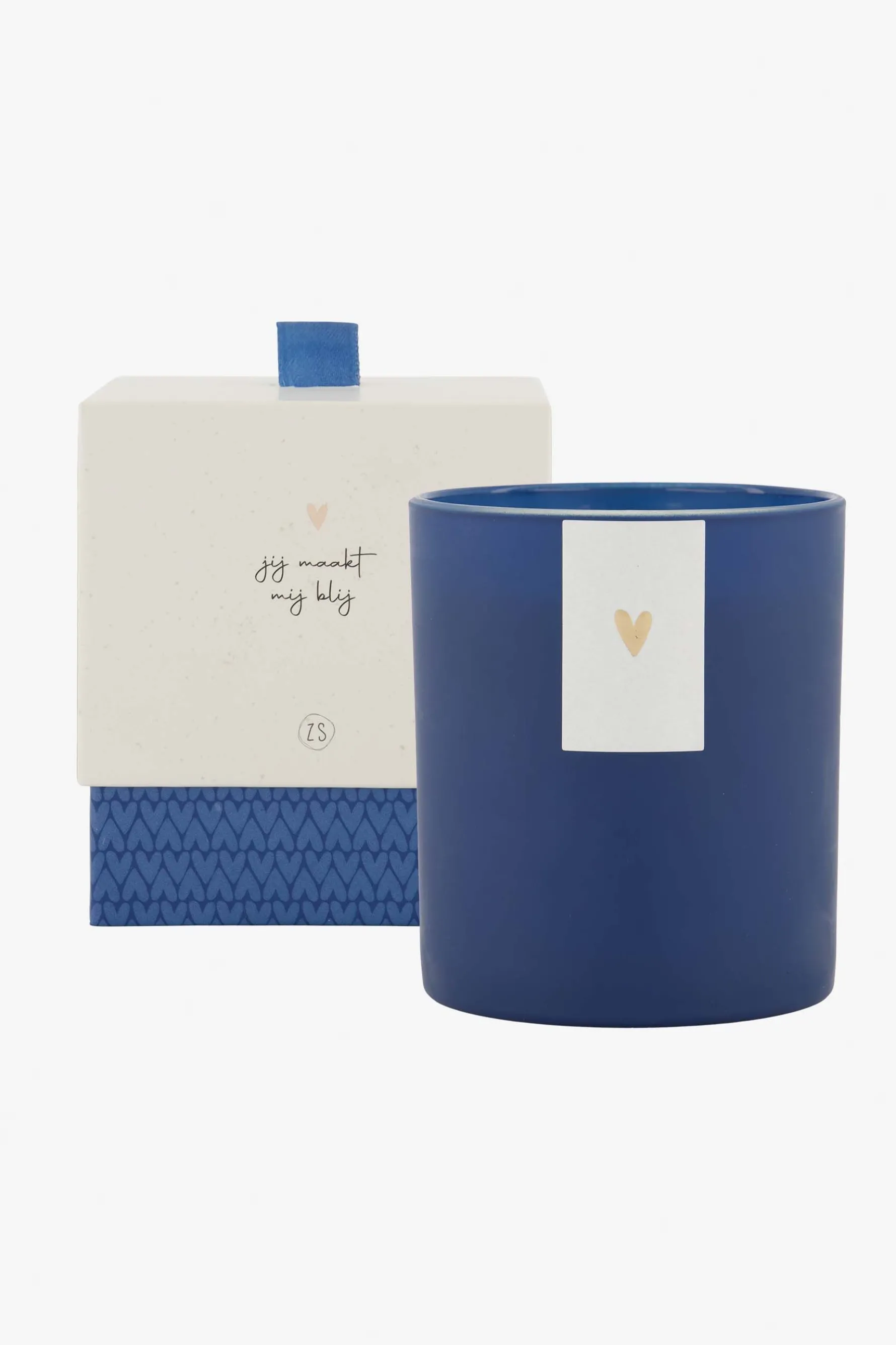 zusss geurkaars in glas jij maakt mij blij donkerblauw