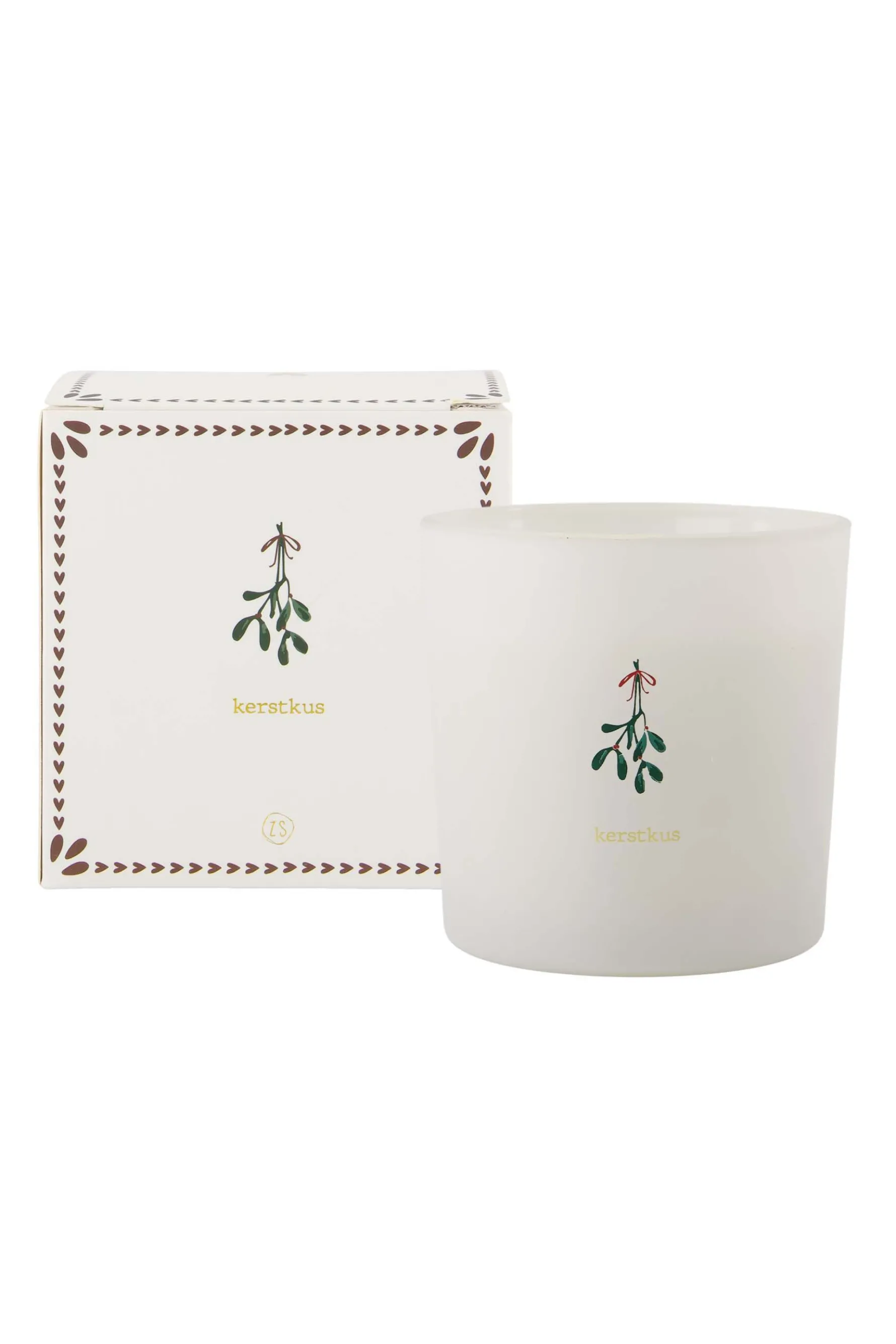 zusss geurkaars in doosje winterbloem kerstkus mistletoe wit