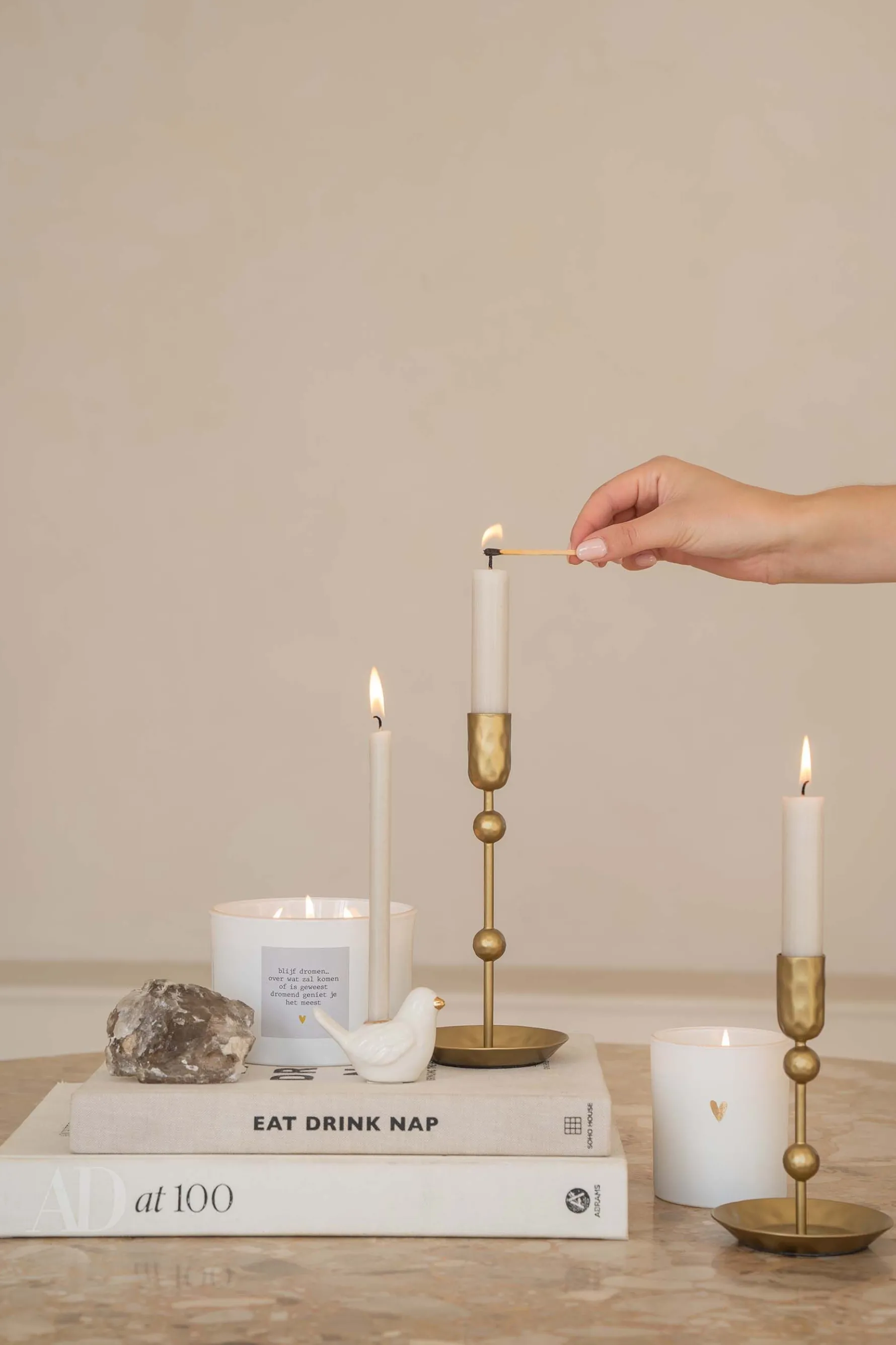 zusss geurkaars in doosje lievelings hartje wit/goud