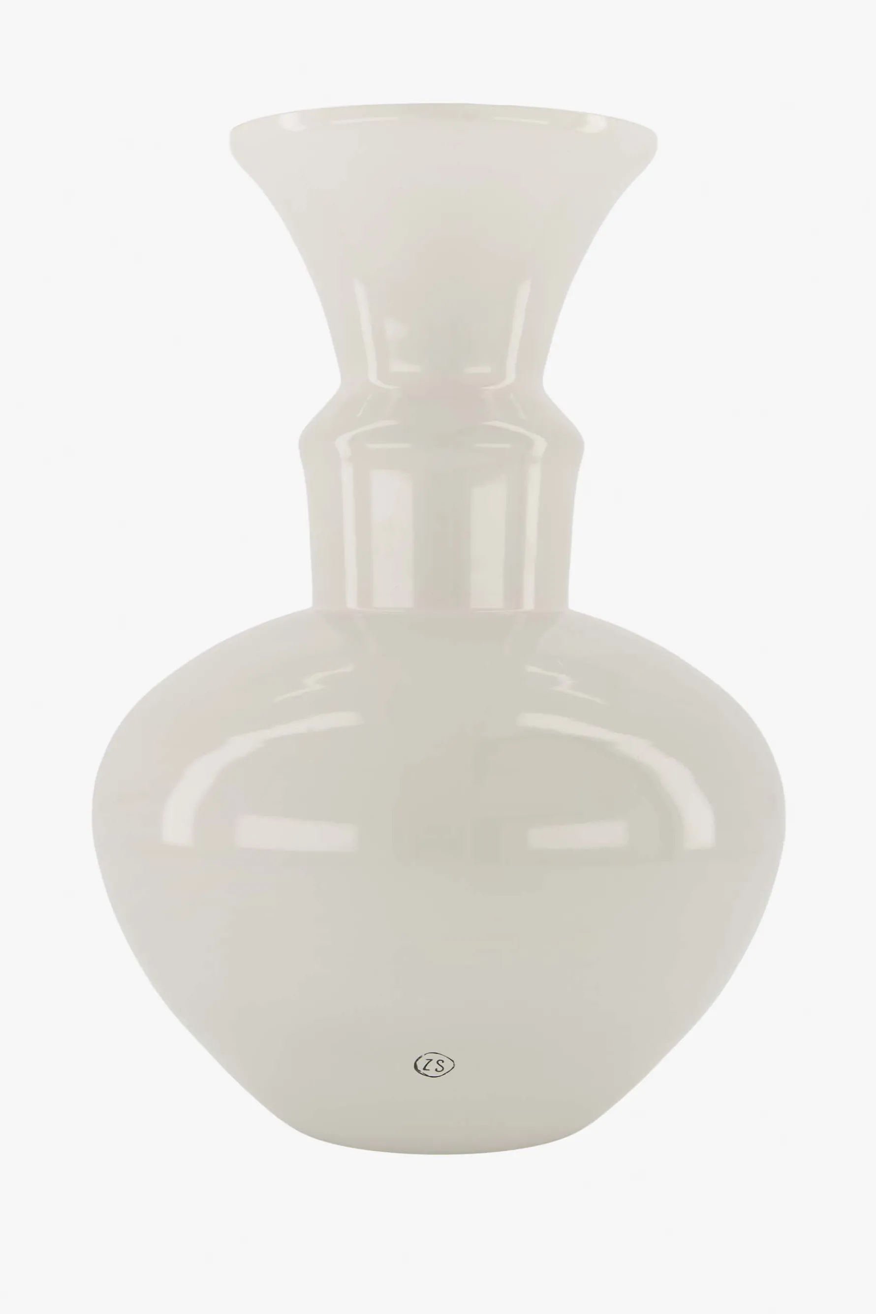 zusss glazen conische vaas wit