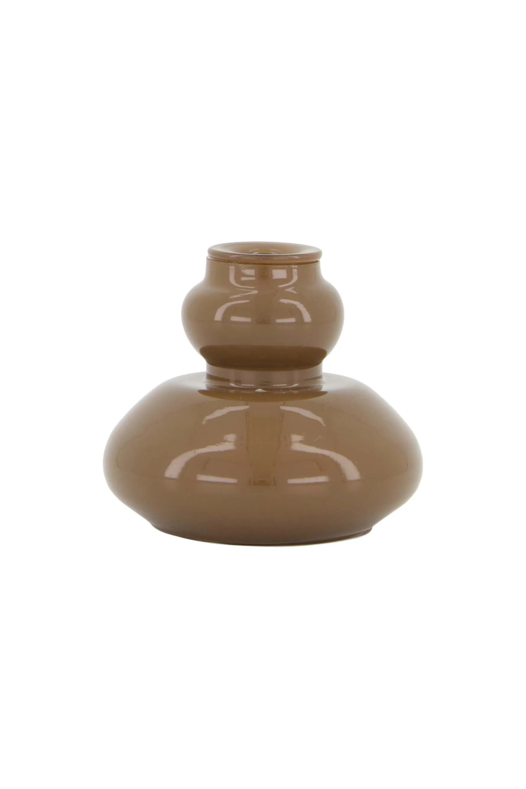 zusss glazen kandelaar 5,5cm warm grijs