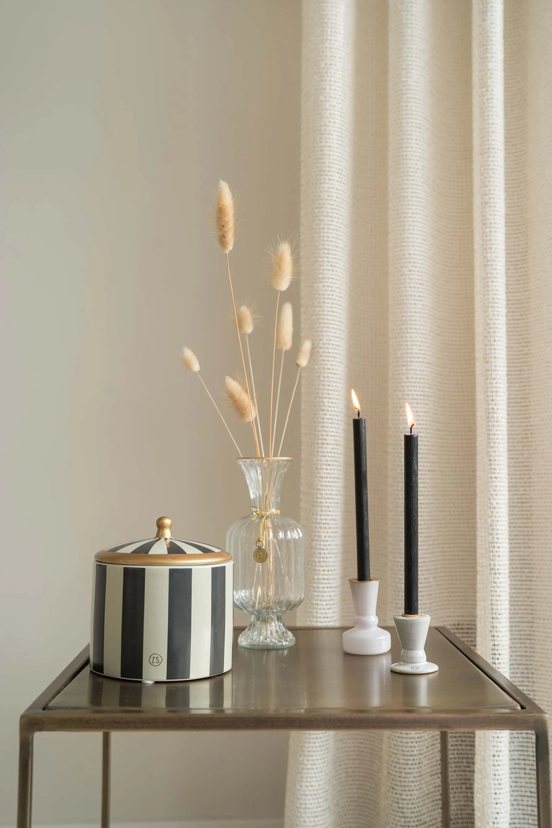 zusss glazen kandelaartje S wit