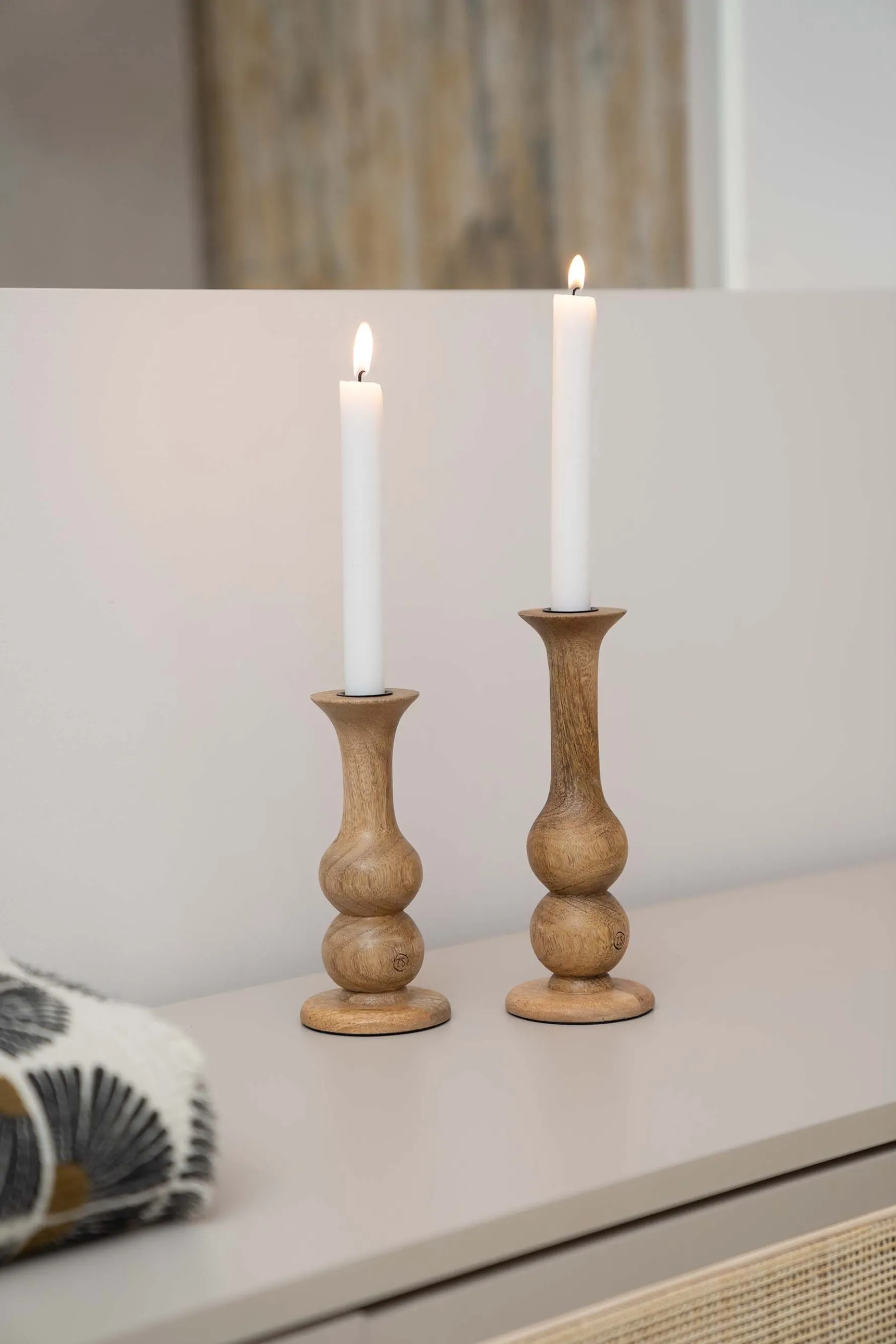 zusss houten kandelaar L naturel