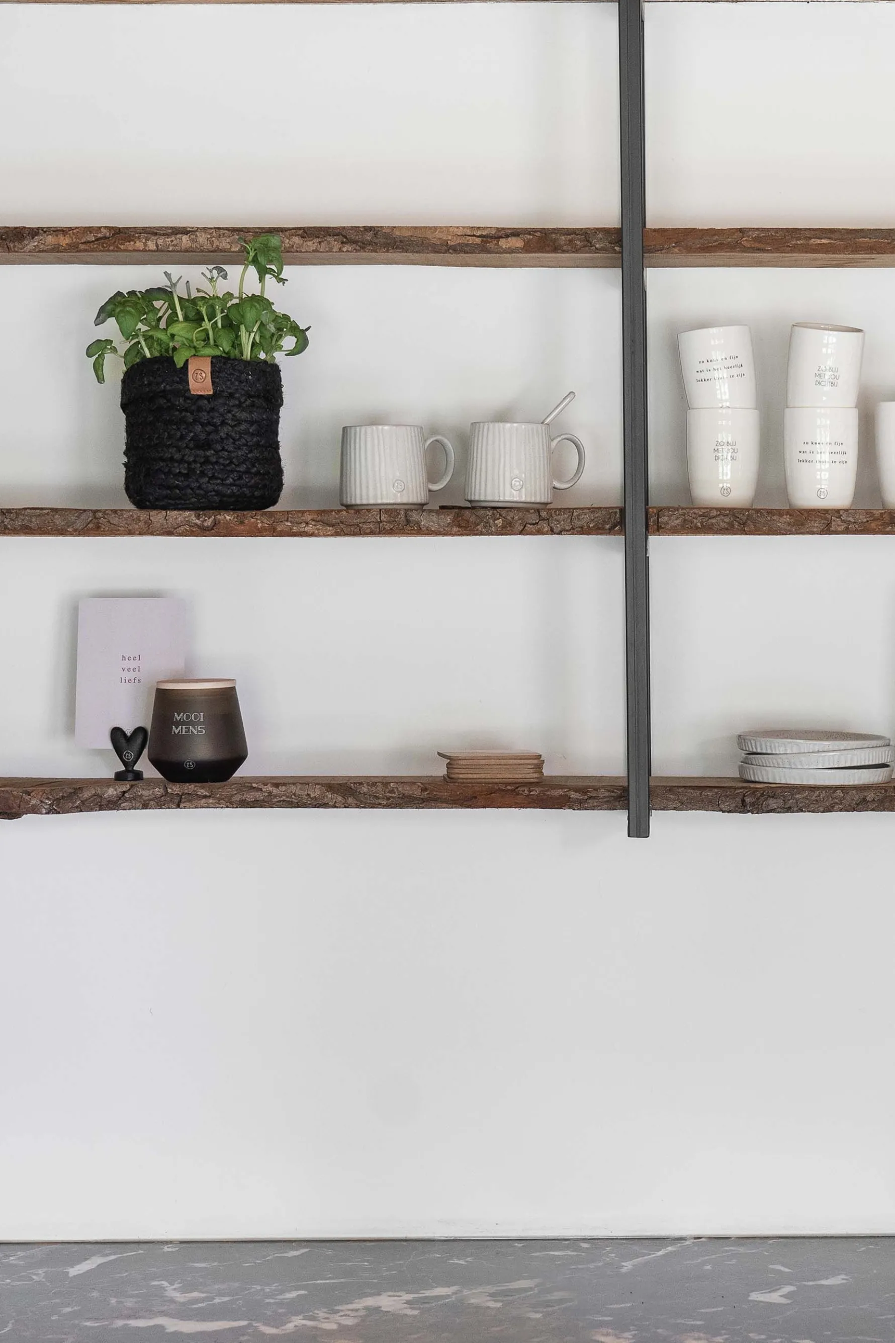 zusss jute opbergmand 12x12cm zwart