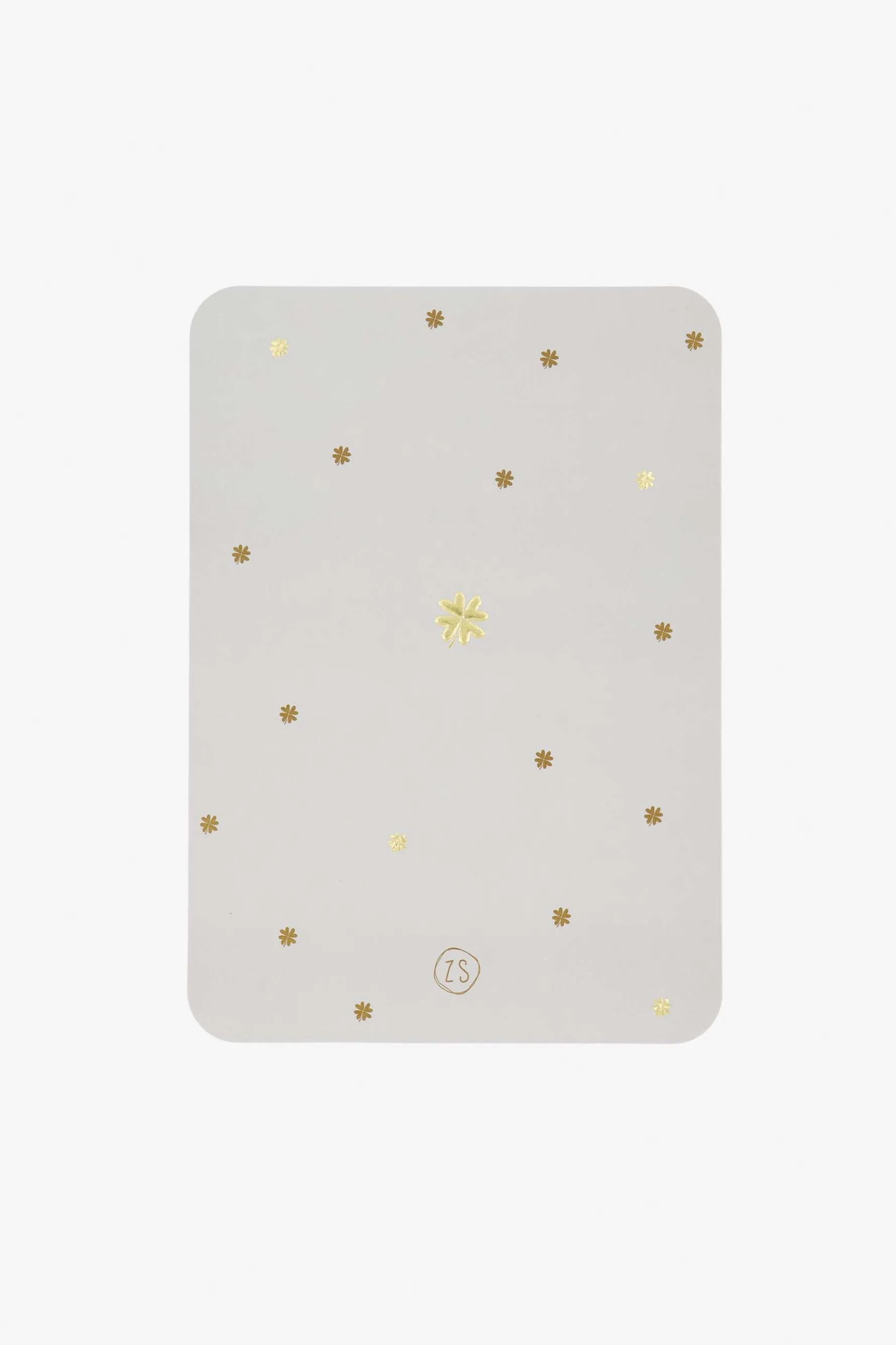 zusss kaart ronde hoeken klavertjes goud/zand