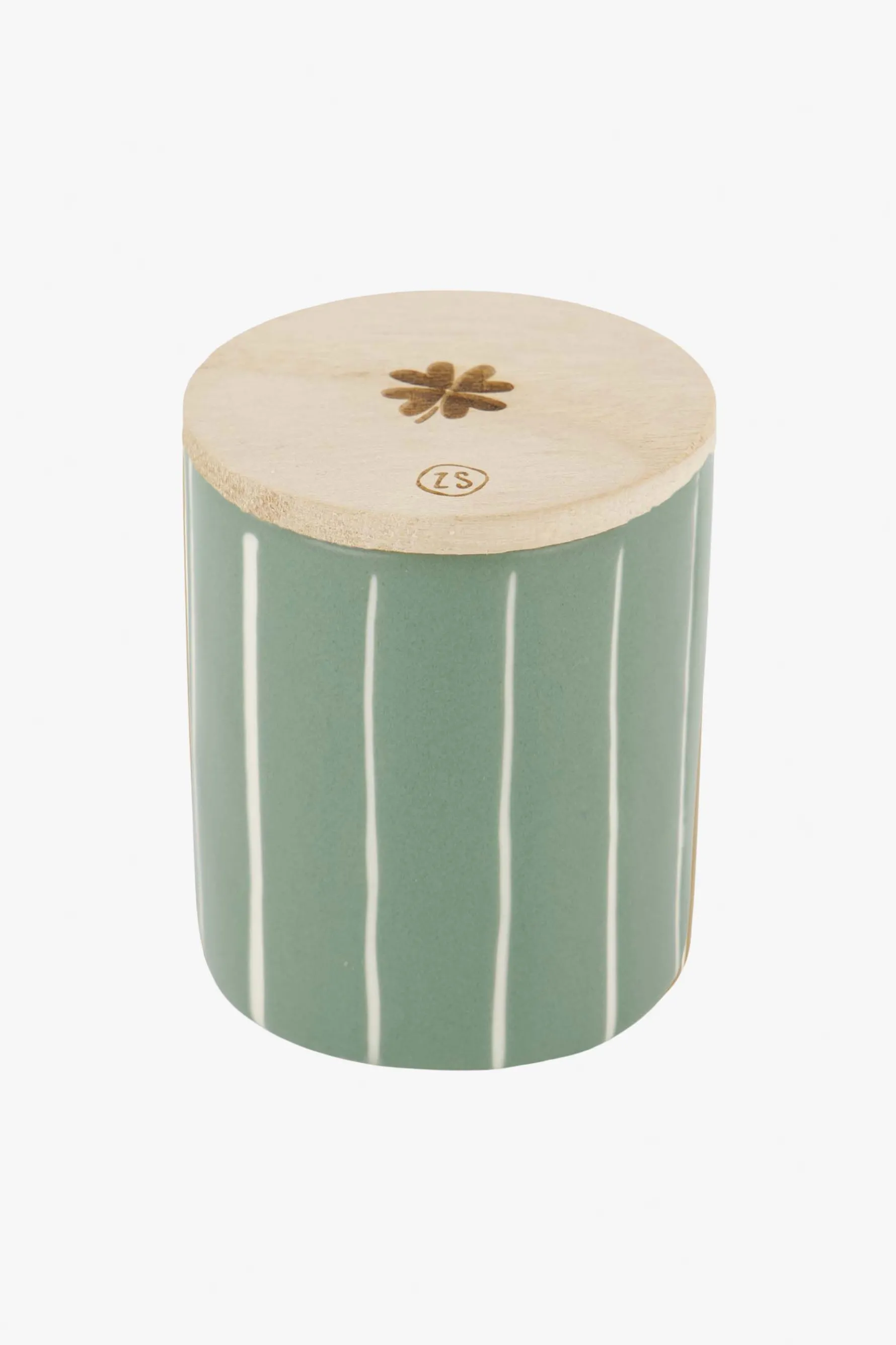 zusss keramieken geurkaars met houten deksel klavertje salie