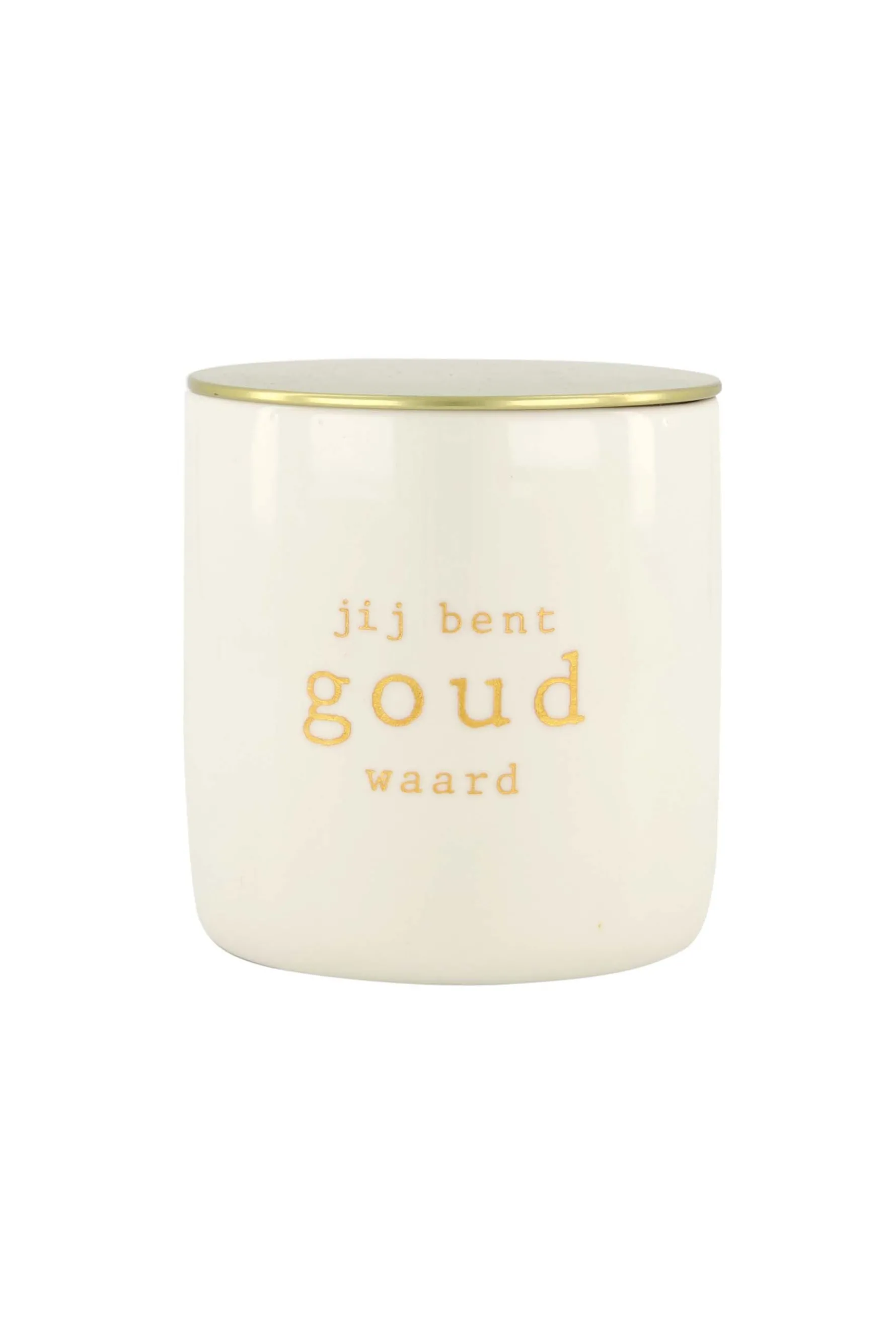 zusss keramieken geurkaars jij bent goud waard M wit