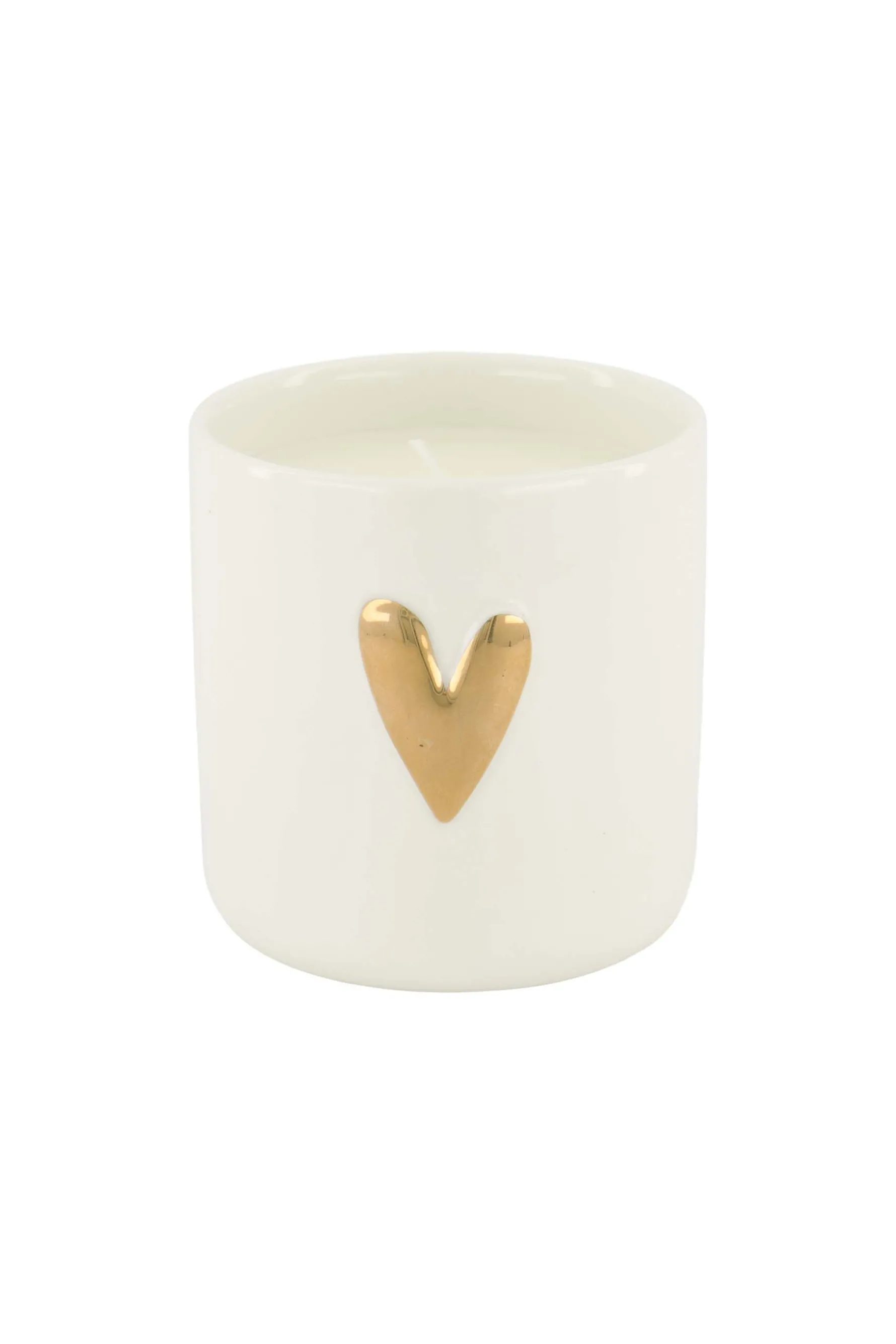 zusss keramieken geurkaars linnen goud hartje wit