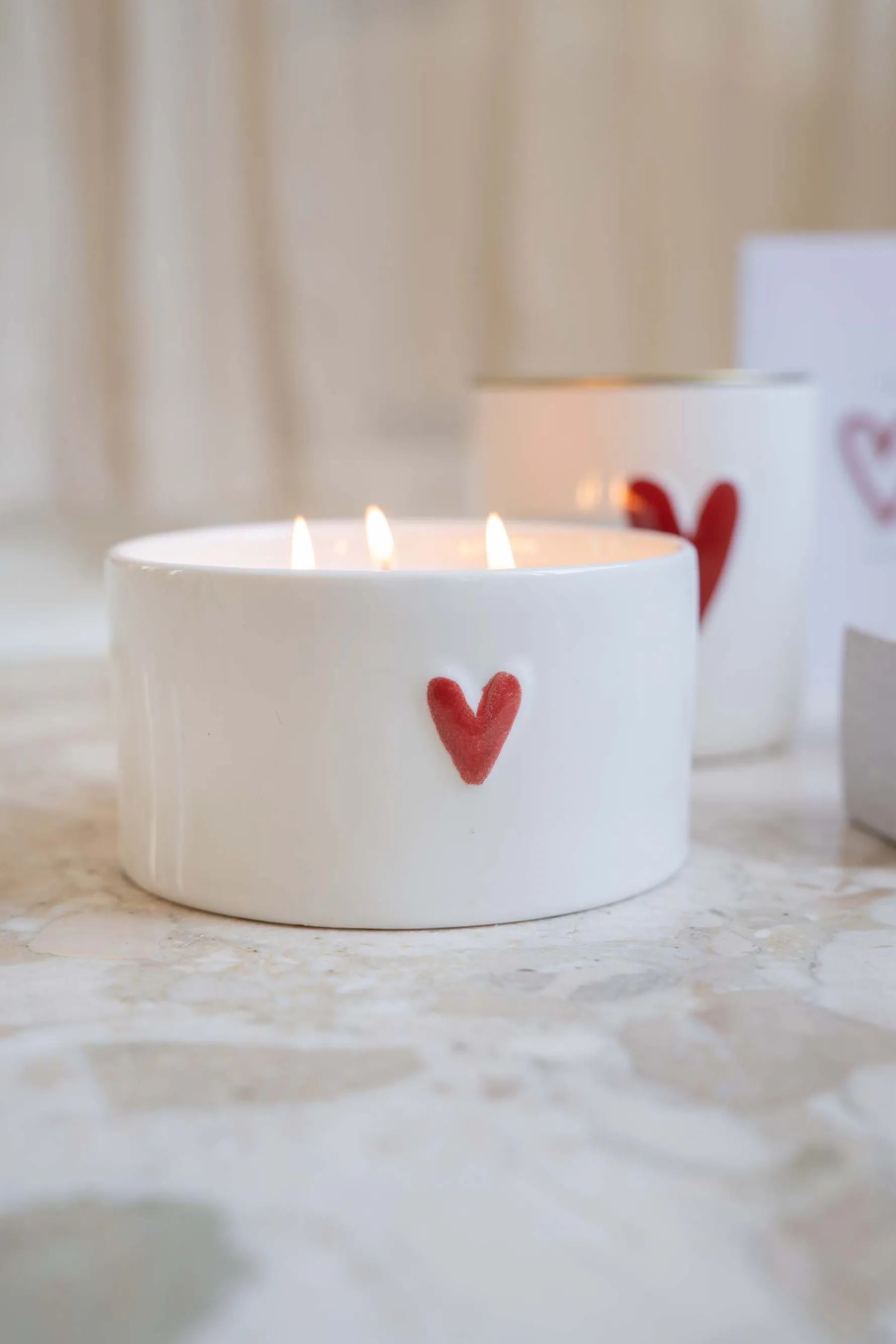 zusss keramieken geurkaars rood hart L wit