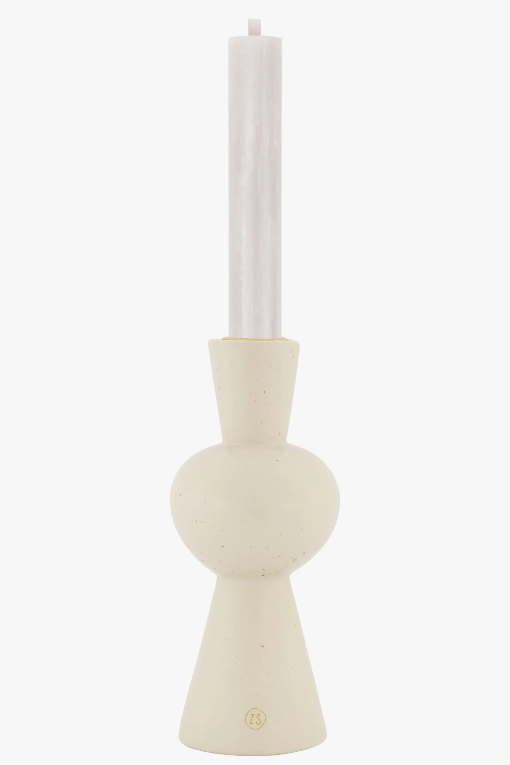 zusss keramieken kandelaar met bolling zand spikkels