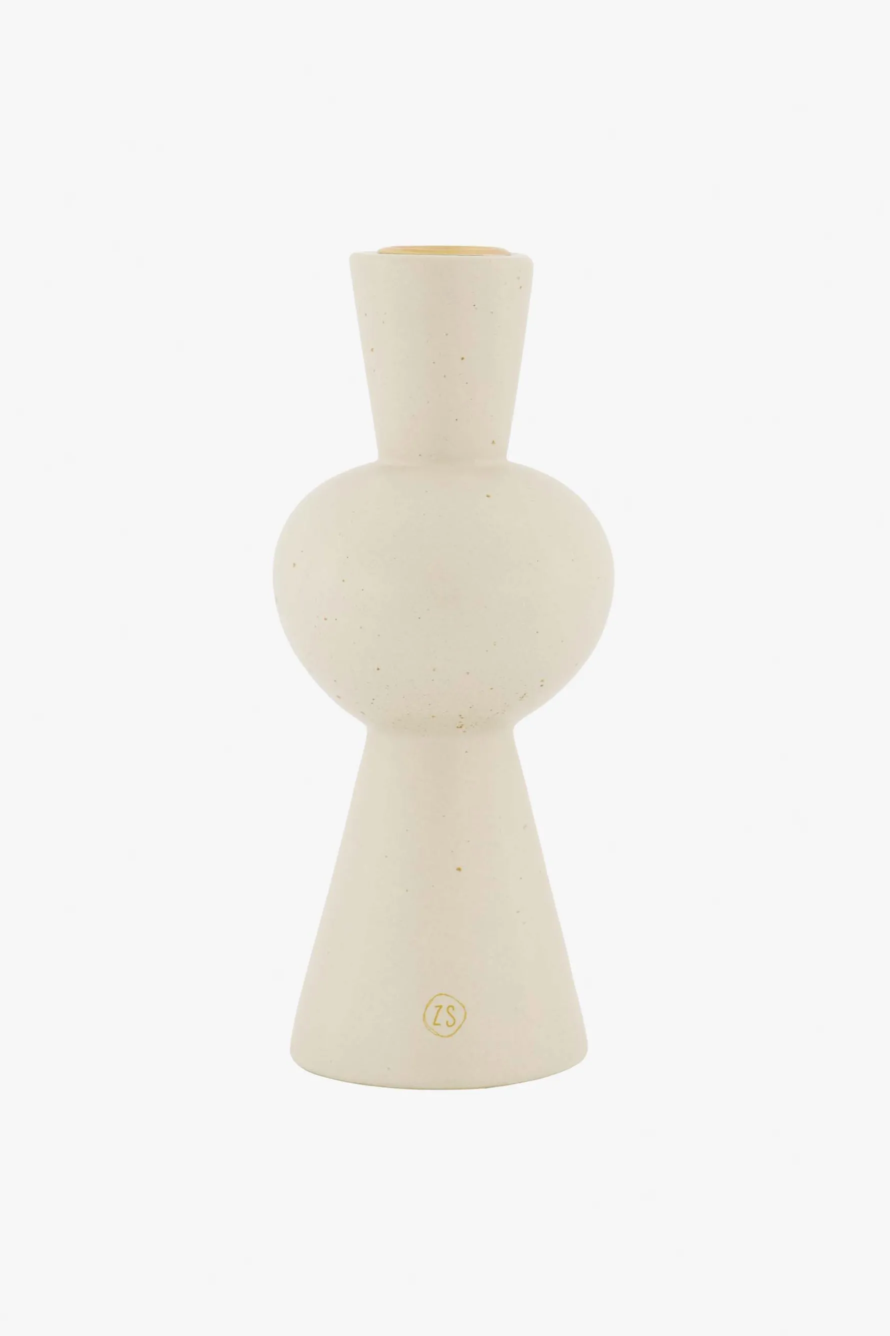 zusss keramieken kandelaar met bolling zand spikkels