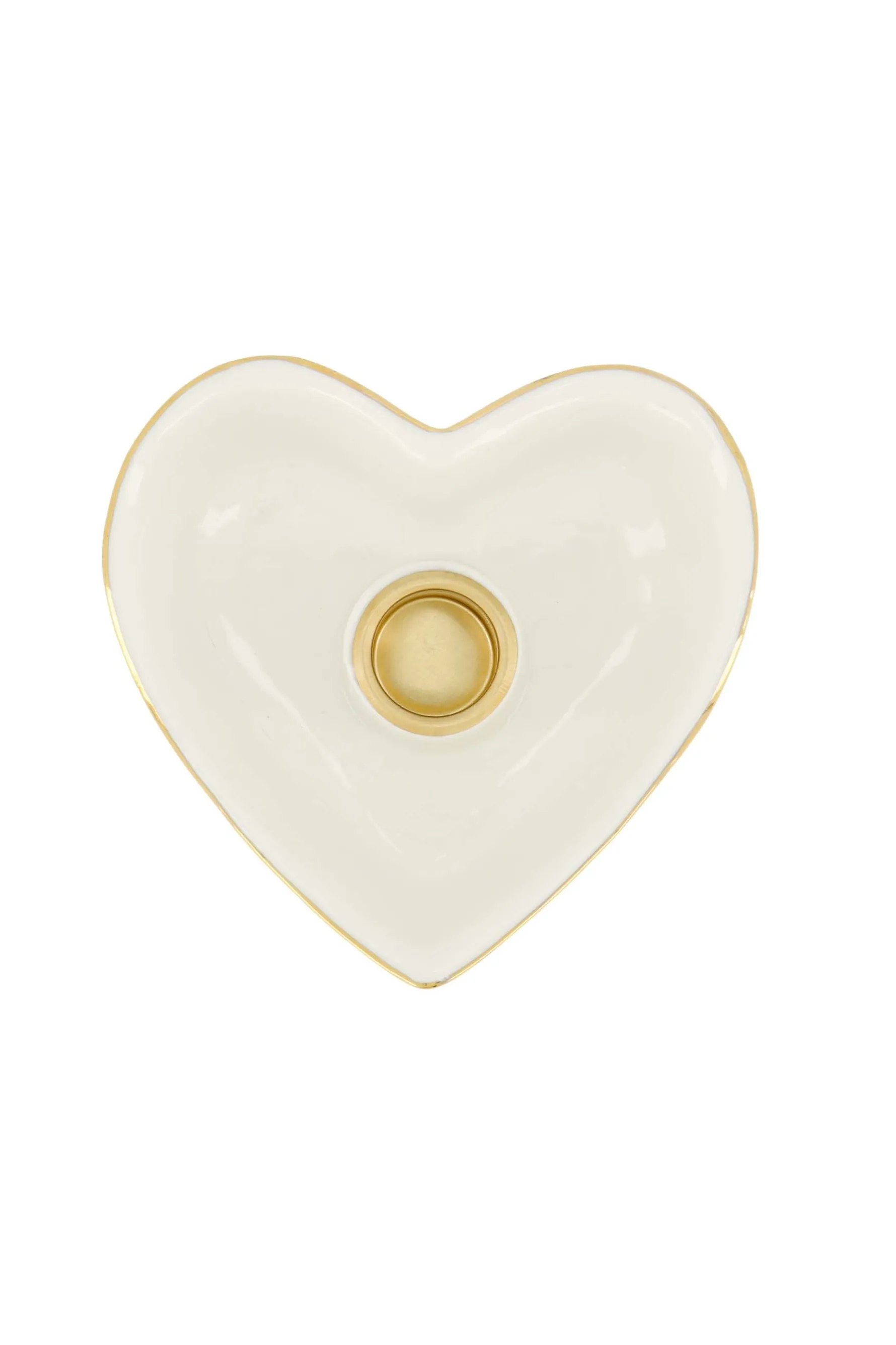 zusss keramieken kandelaar hartvorm wit