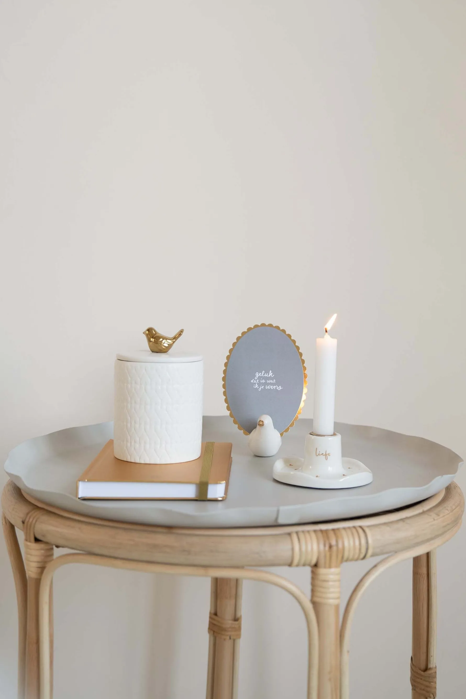 zusss keramieken kandelaar hartjes liefs goud