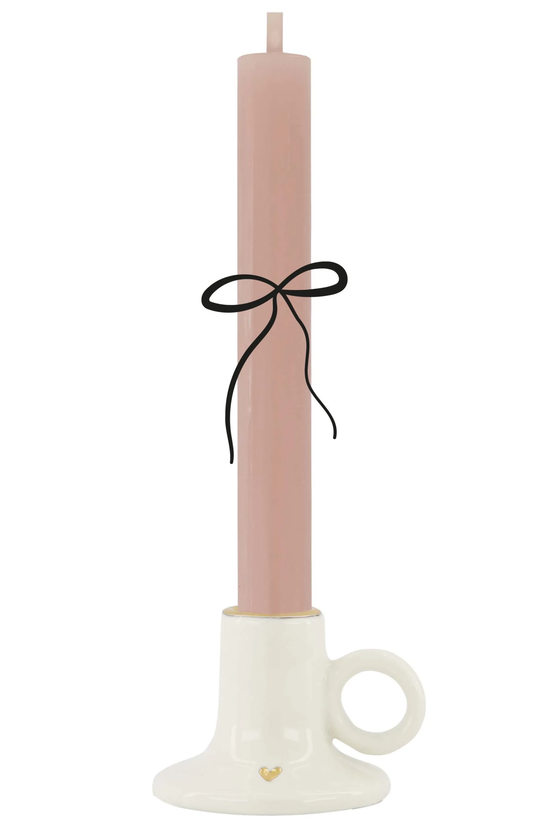 zusss keramieken kandelaartje hartje wit