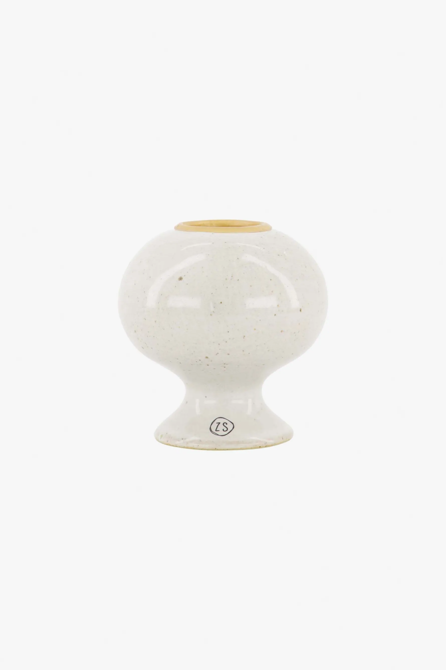 zusss keramieken kandelaar M glazuur zand spikkels