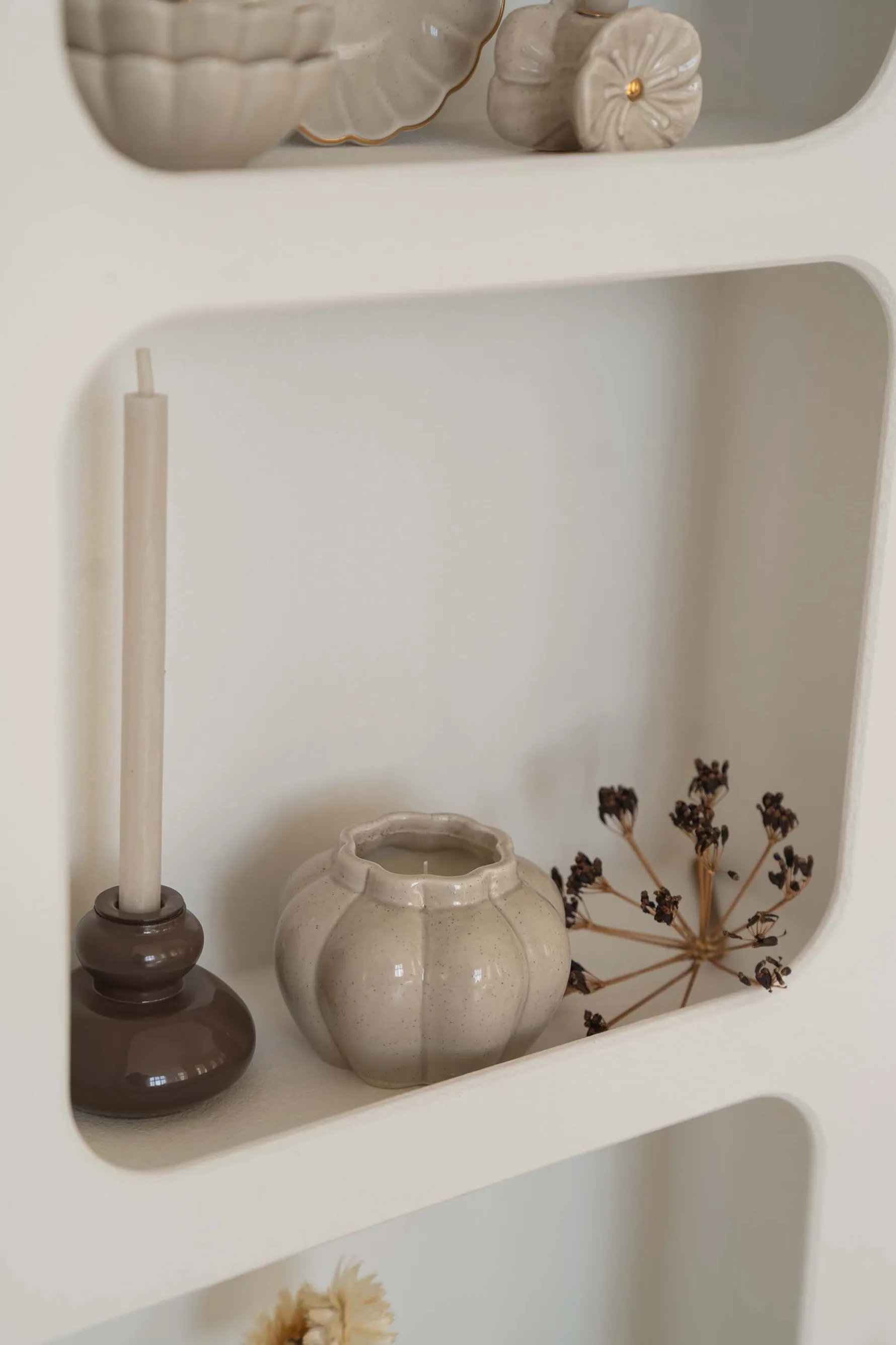 zusss keramieken kandelaar beige