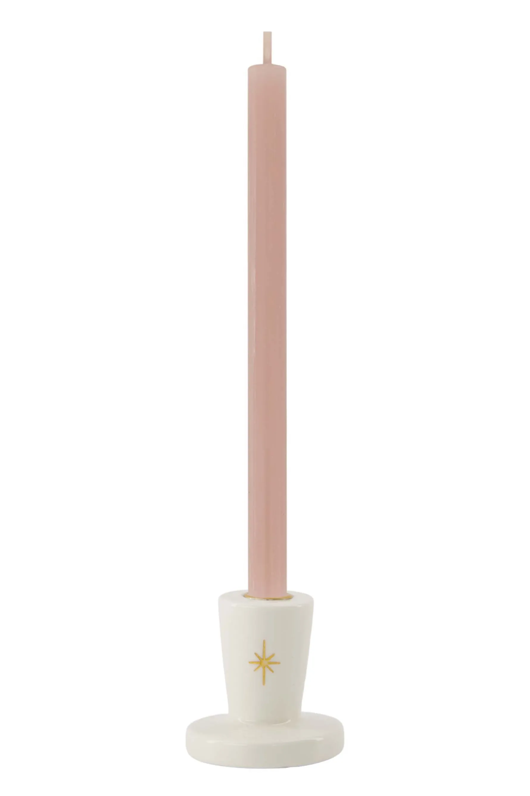 zusss keramieken kandelaar gouden ster wit