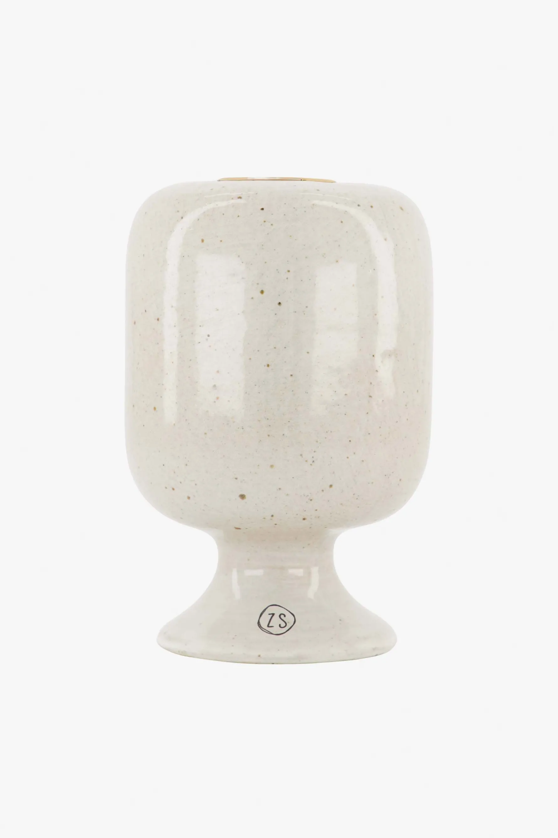 zusss keramieken kandelaar L glazuur zand spikkels
