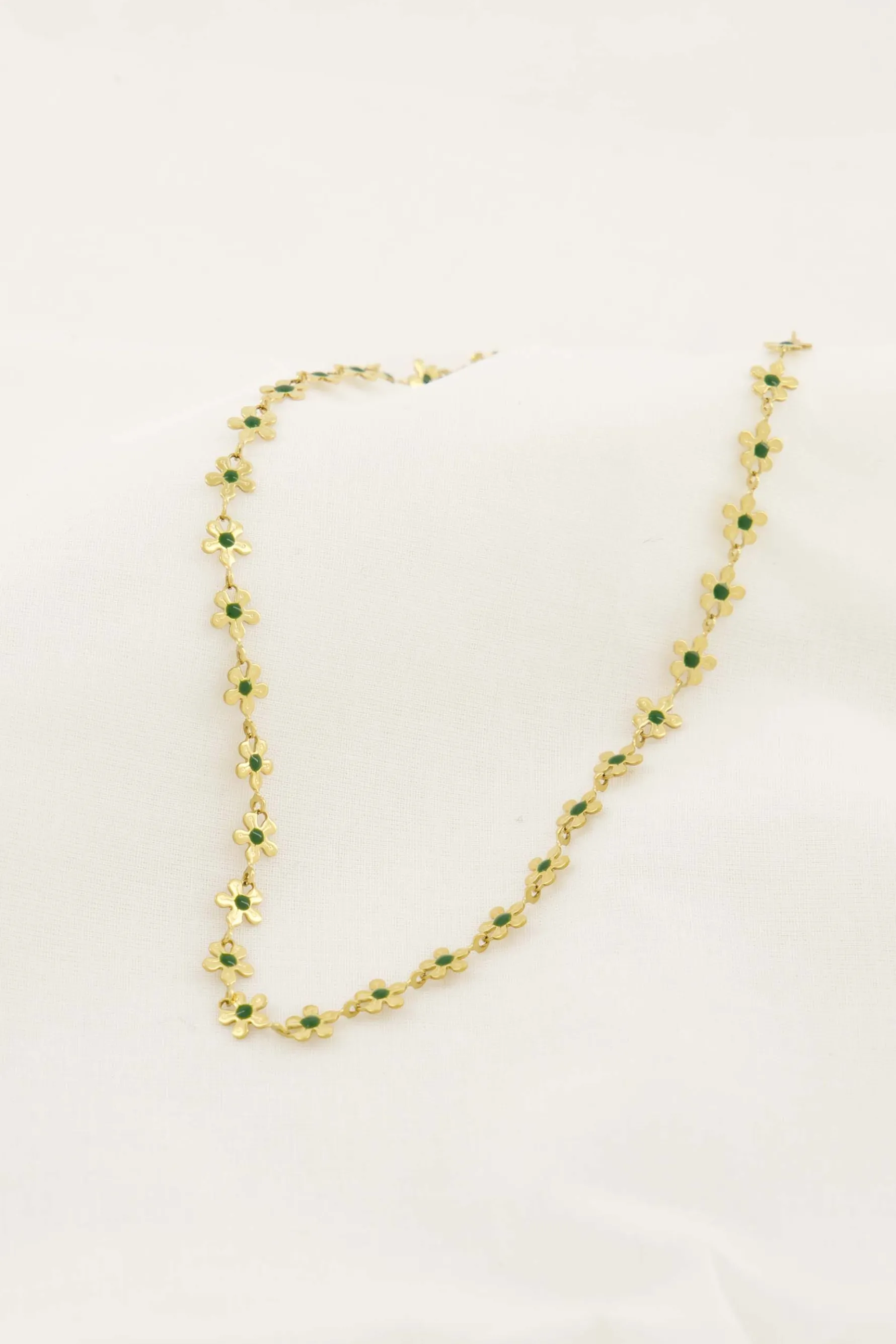 zusss ketting met bloemen donkergroen
