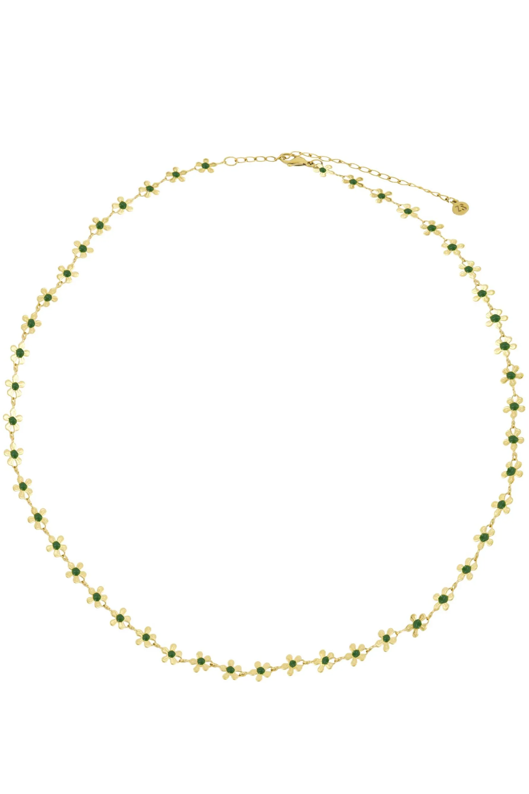 zusss ketting met bloemen donkergroen