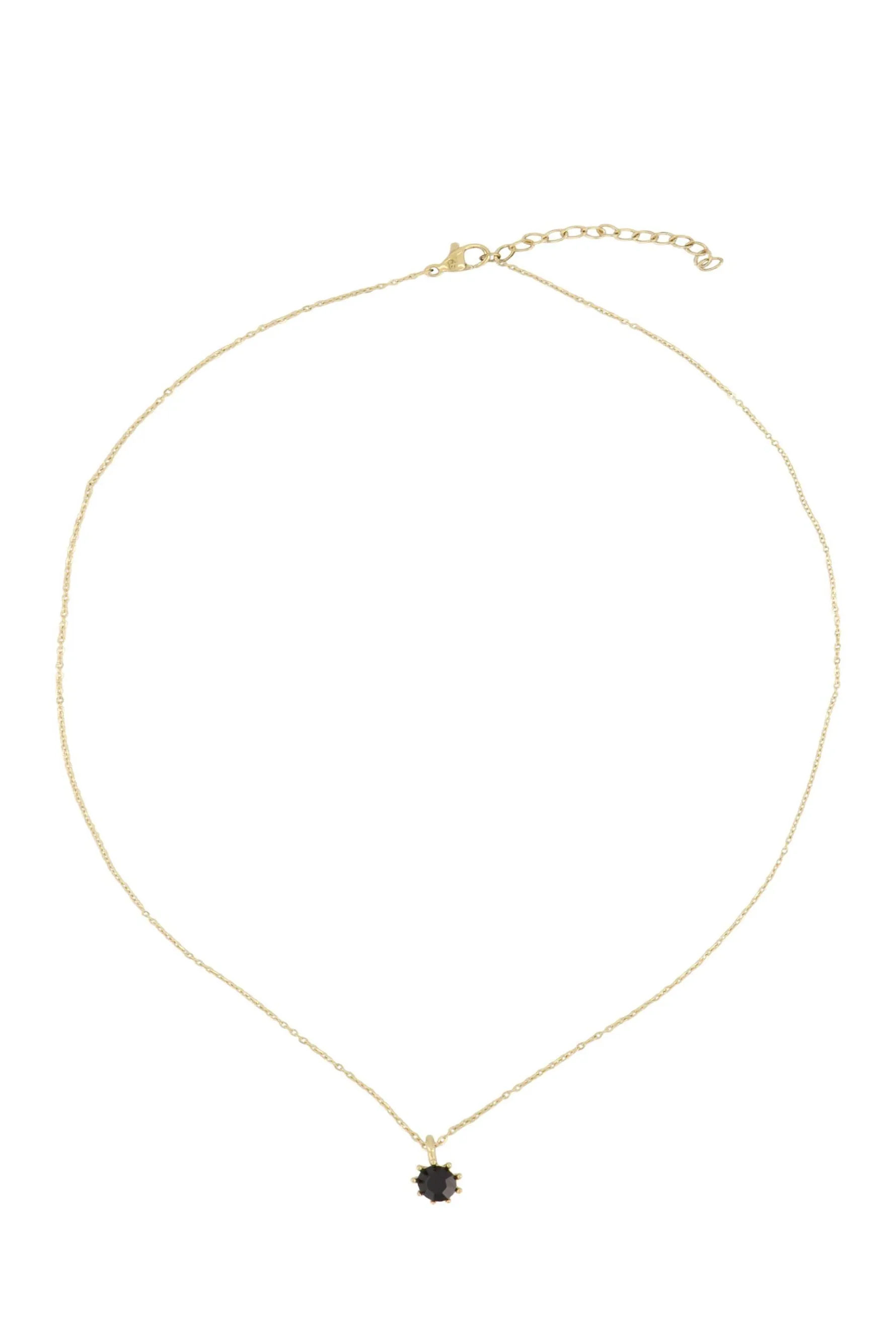 zusss ketting met zwart steentje goud