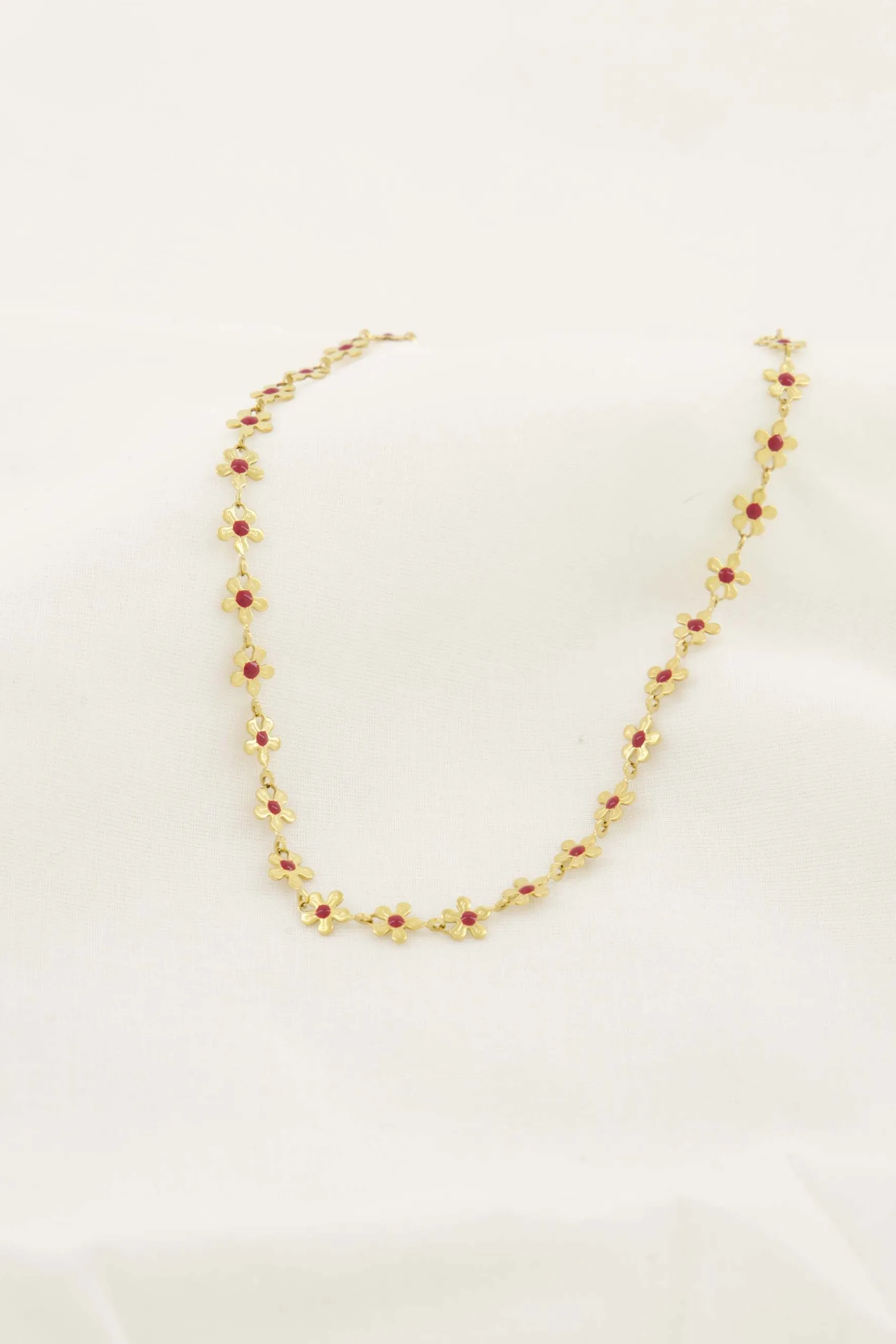 zusss ketting met bloemen roze rood