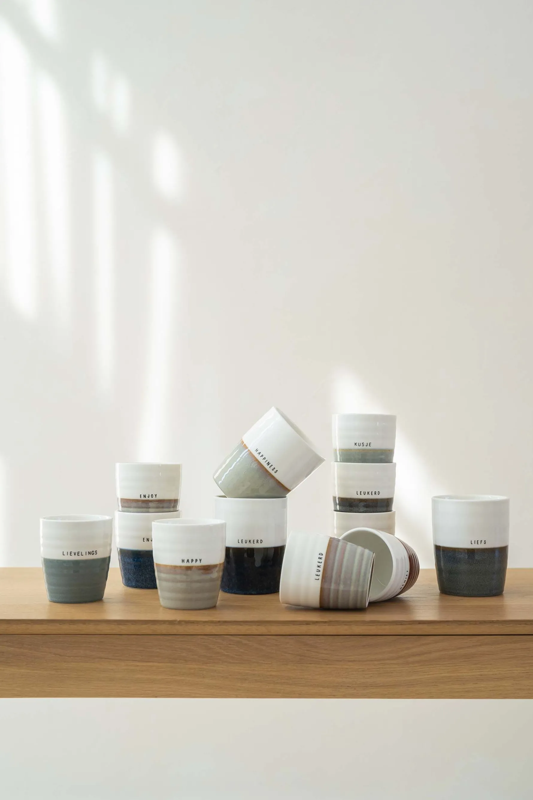 zusss koffiemok dream warmgrijs/wit