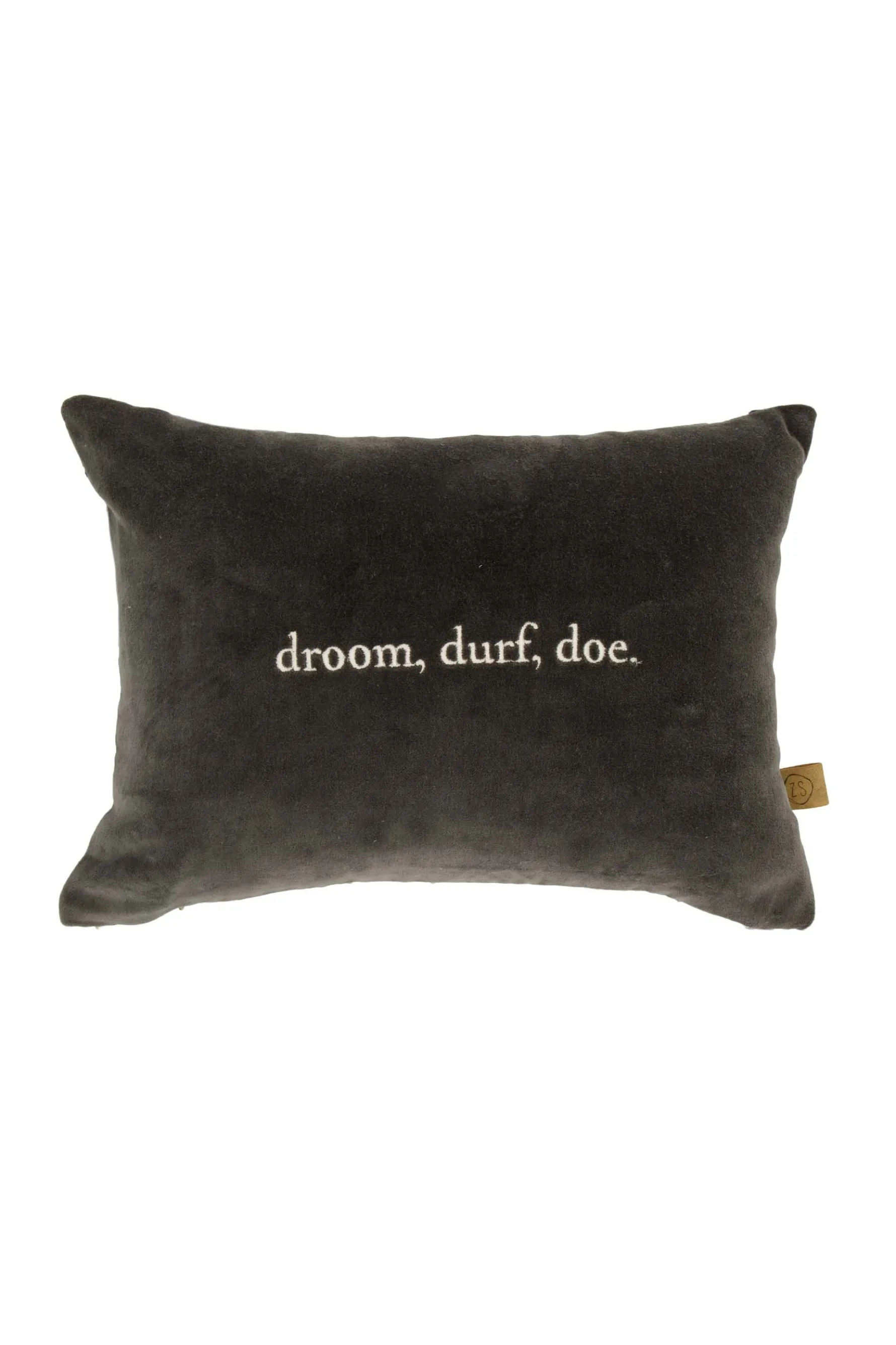 zusss kussen droom durf doe 35x25cm antracietgrijs/zand