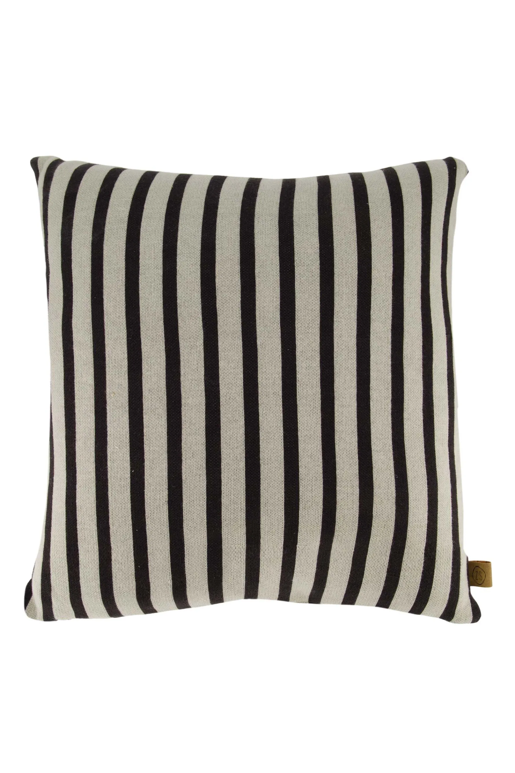 zusss kussen fijn gebreid streep 45x45cm zand/donkerblauw