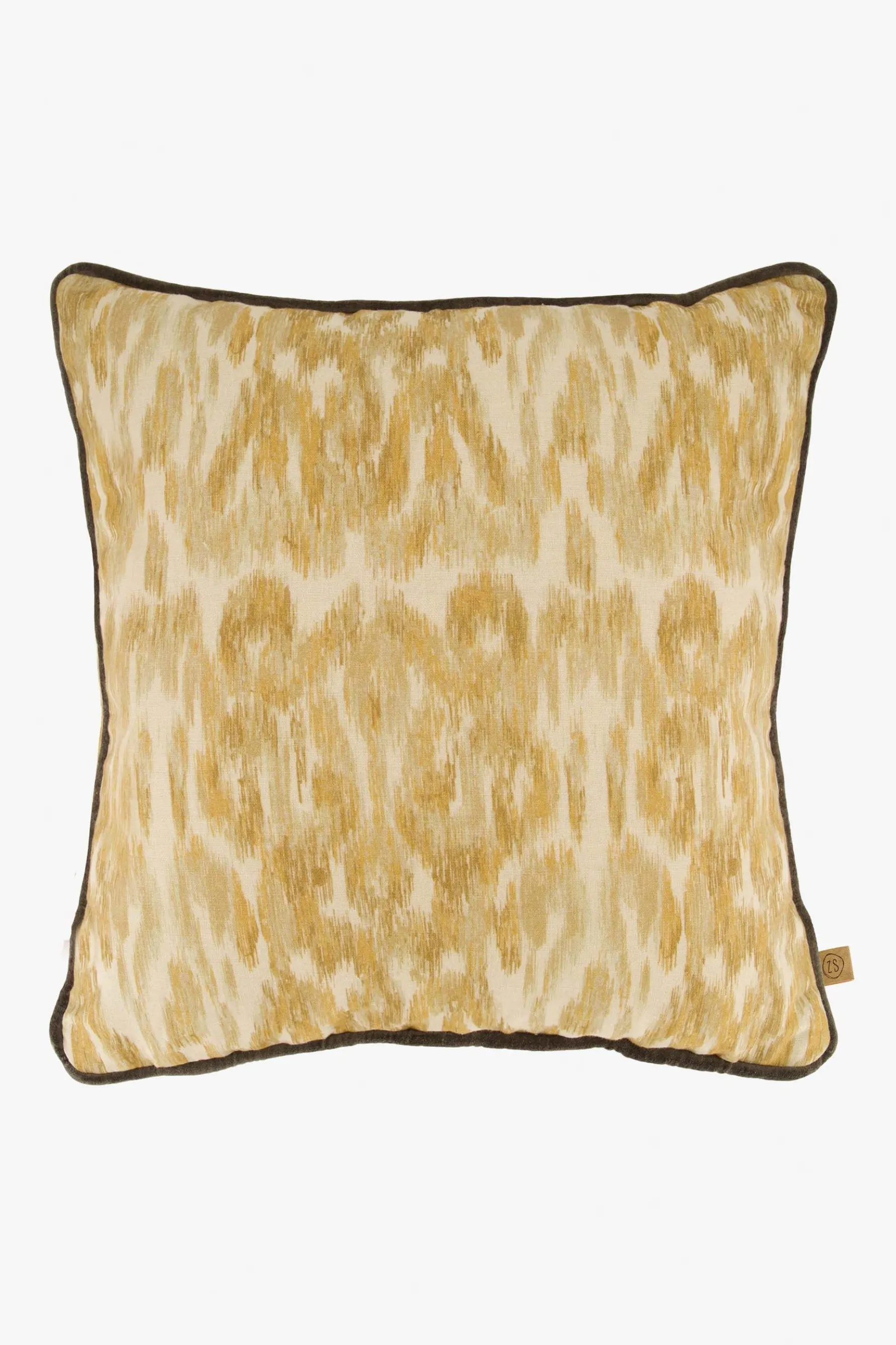 zusss kussen ikat print 45x45cm oker/ecru