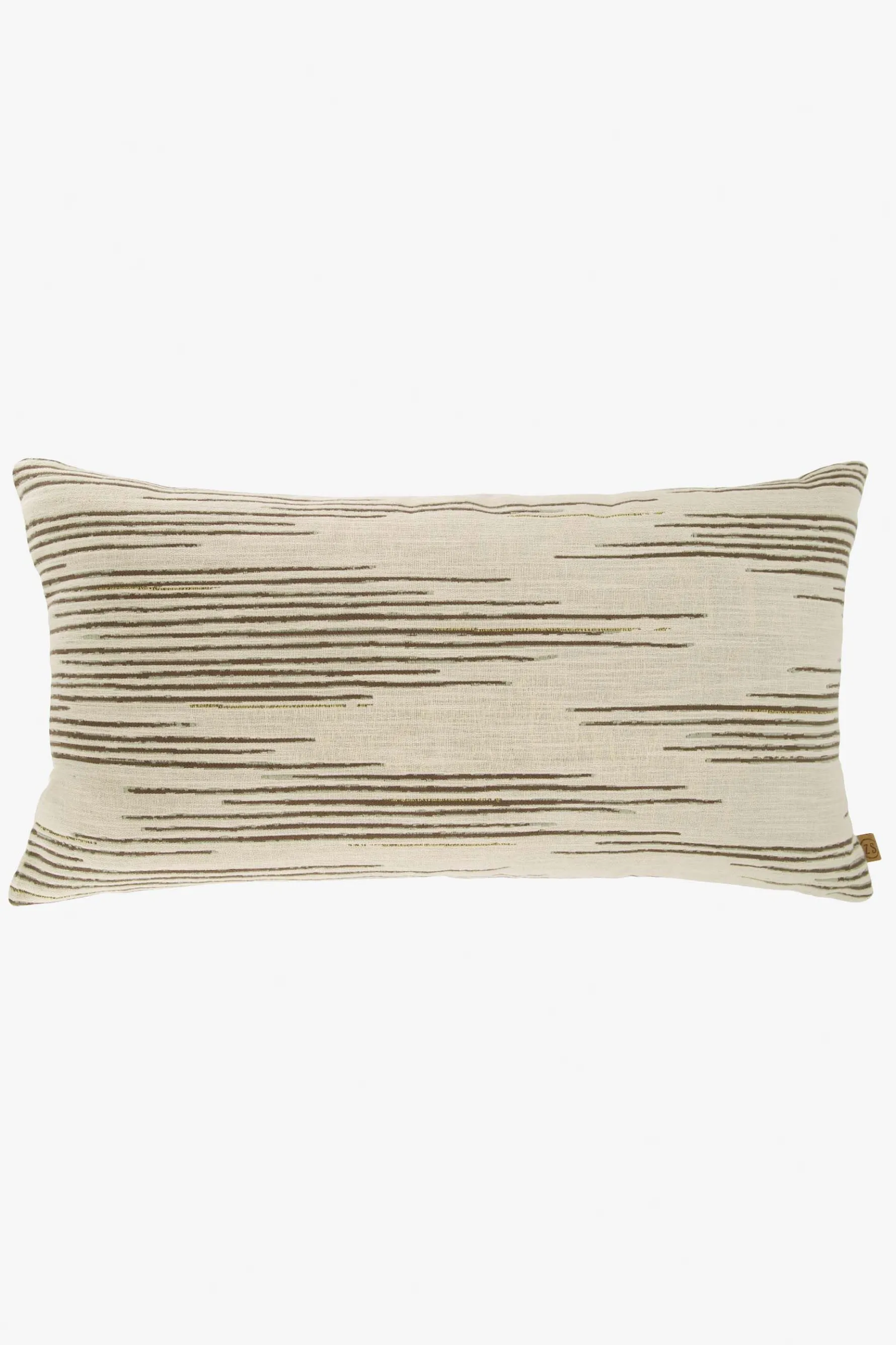 zusss kussen lijnenpatroon 60x40cm zand/leem/saliegroen