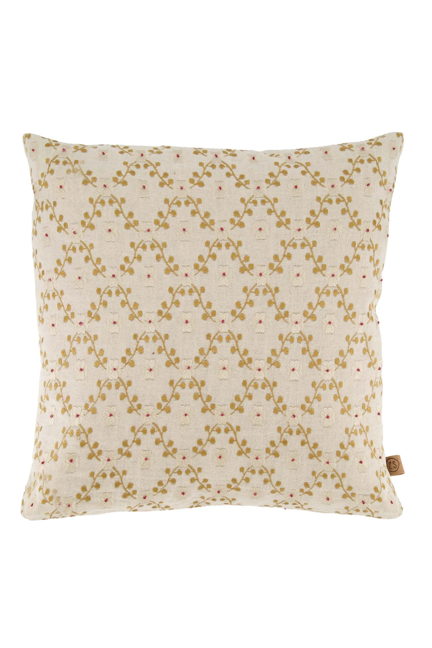 zusss kussen wieber bloem borduur 45x45cm linnen/goud