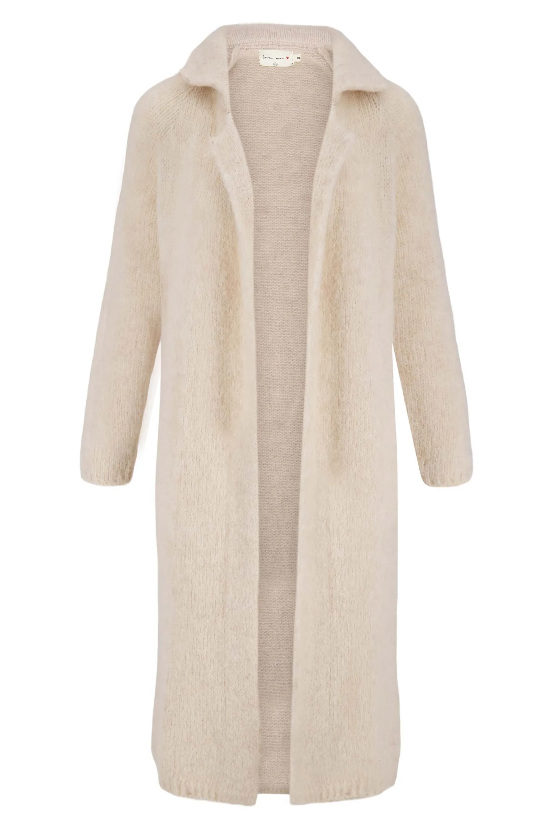 zusss lang vest met reverkraag zand