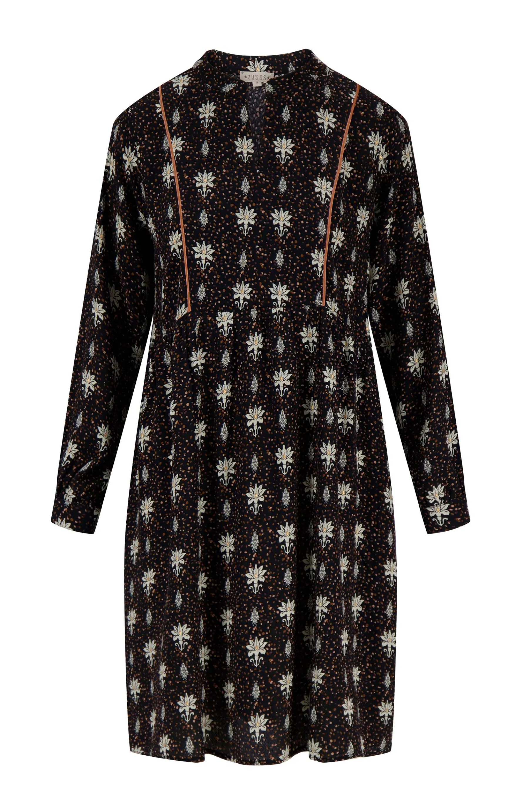 zusss limited jurk met bloemenprint zwart